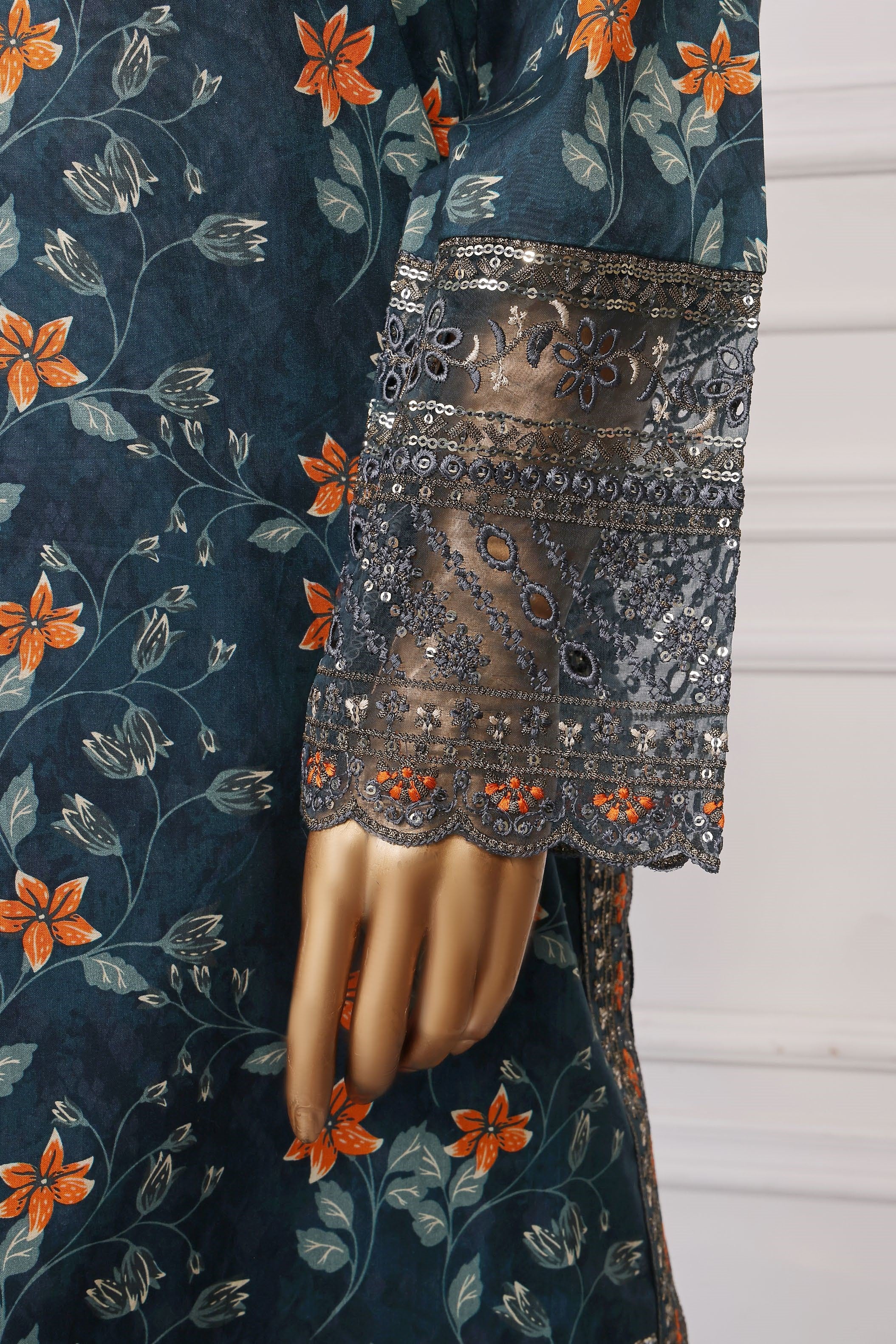 Sada Bahar Embroidered Cotton Farshi Shalwar Suit SBA198