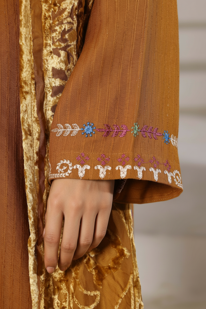 Sada Bahar Embroidered Dhanak Suit with Palachi Dupatta SBA245