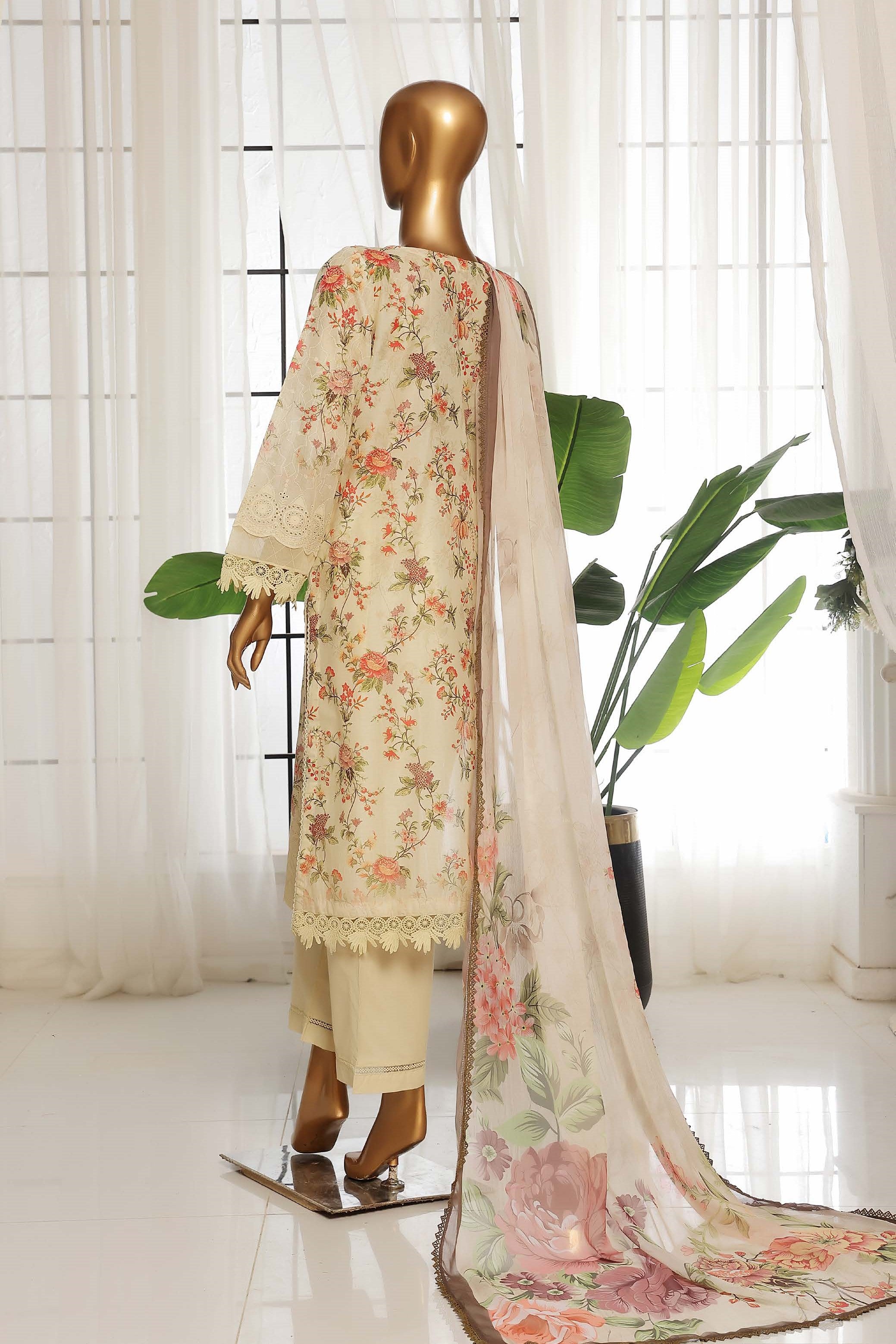Sada Bahar Printed Embroidered Chikankari Lawn 3 Piece Suit SBA157