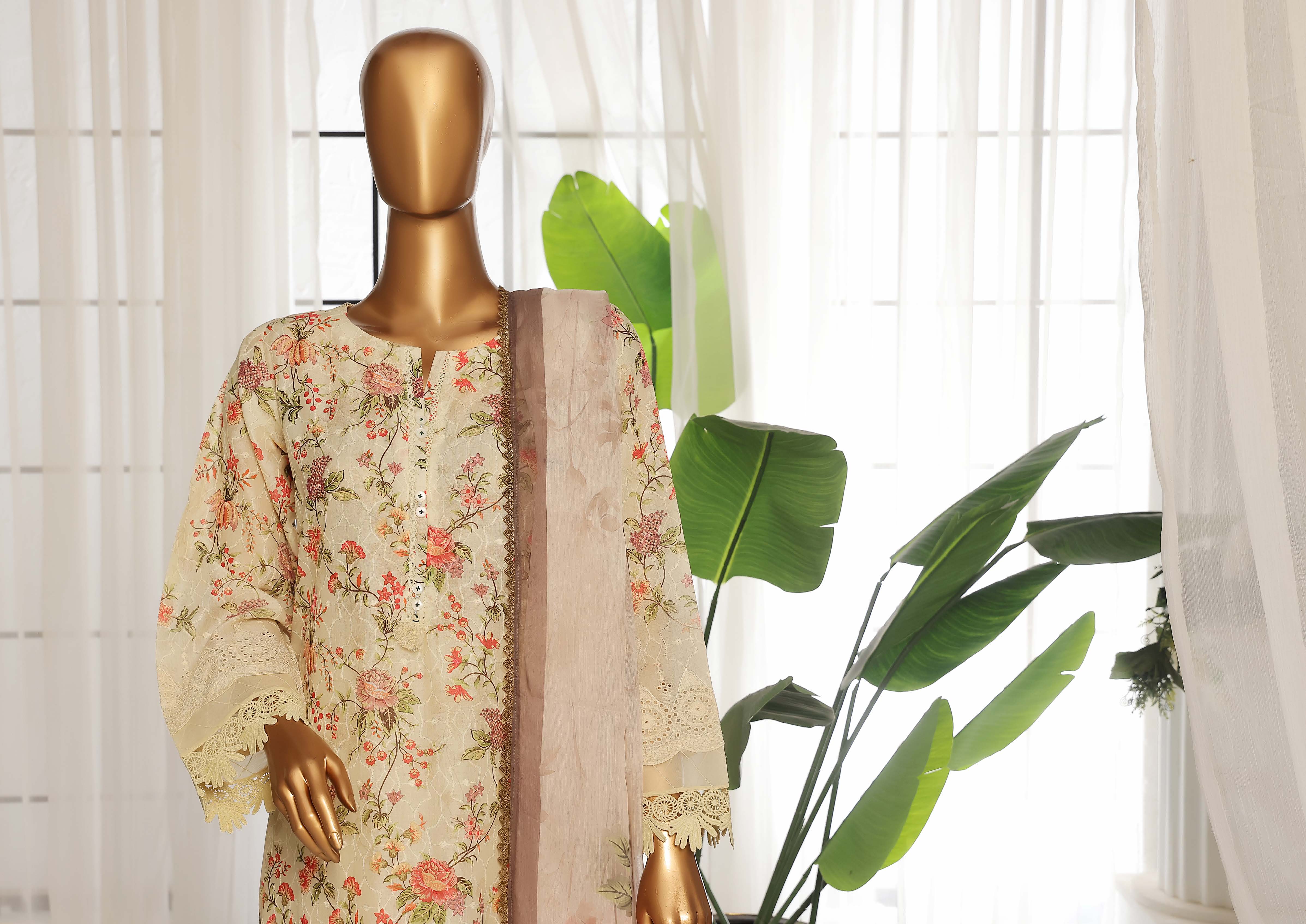 Sada Bahar Printed Embroidered Chikankari Lawn 3 Piece Suit SBA157