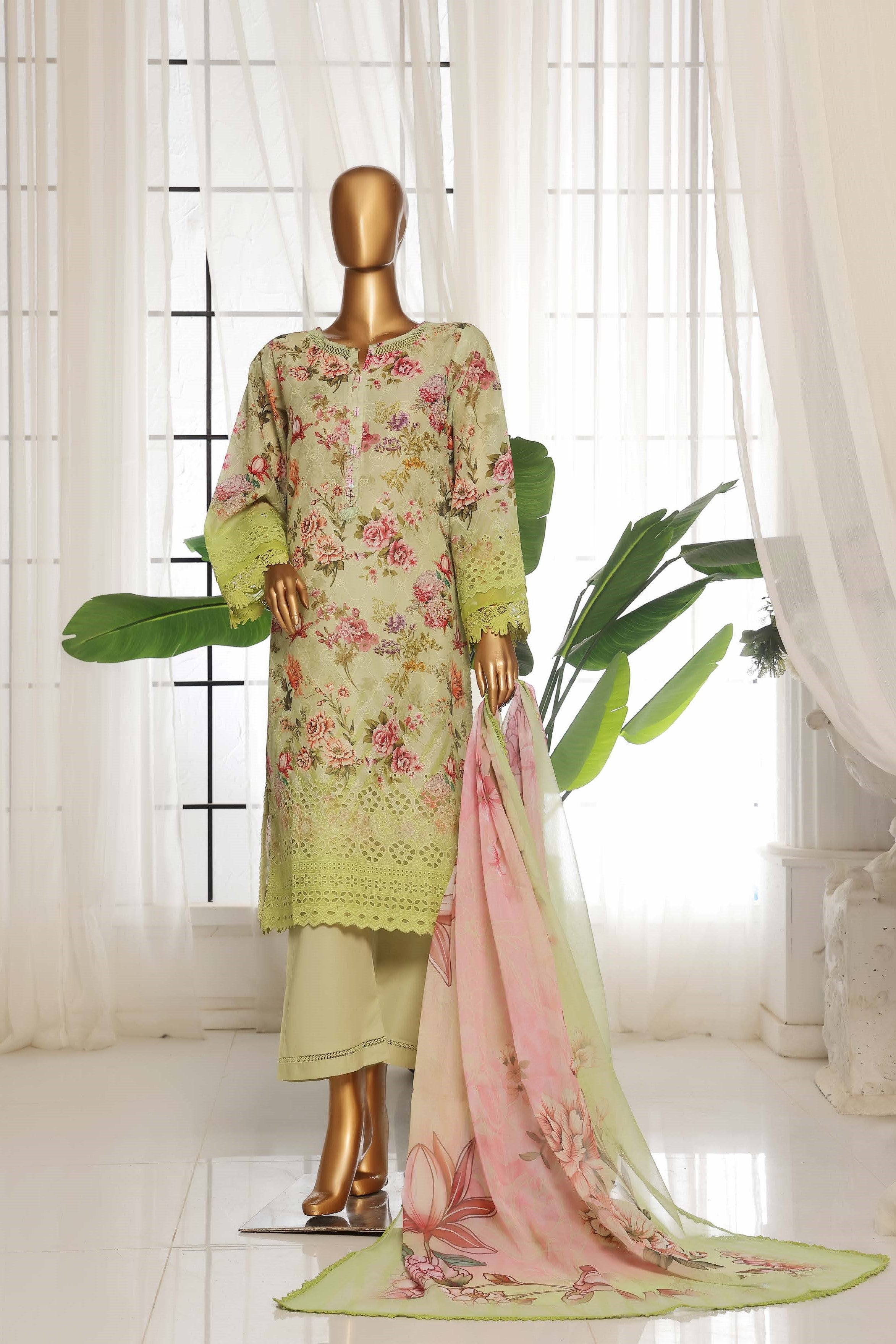 Sada Bahar Printed Embroidered Chikankari Lawn 3 Piece Suit SBA154