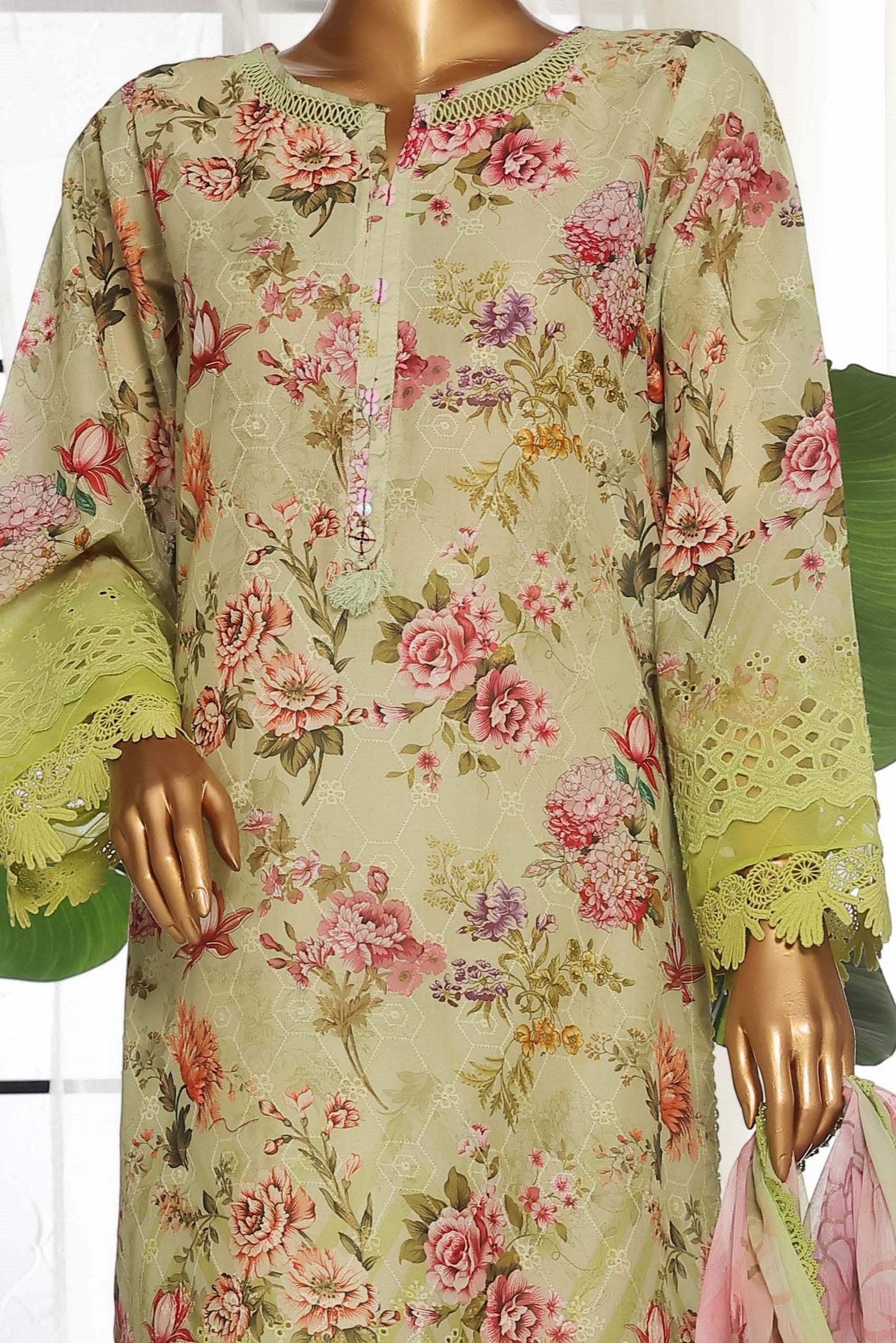 Sada Bahar Printed Embroidered Chikankari Lawn 3 Piece Suit SBA154