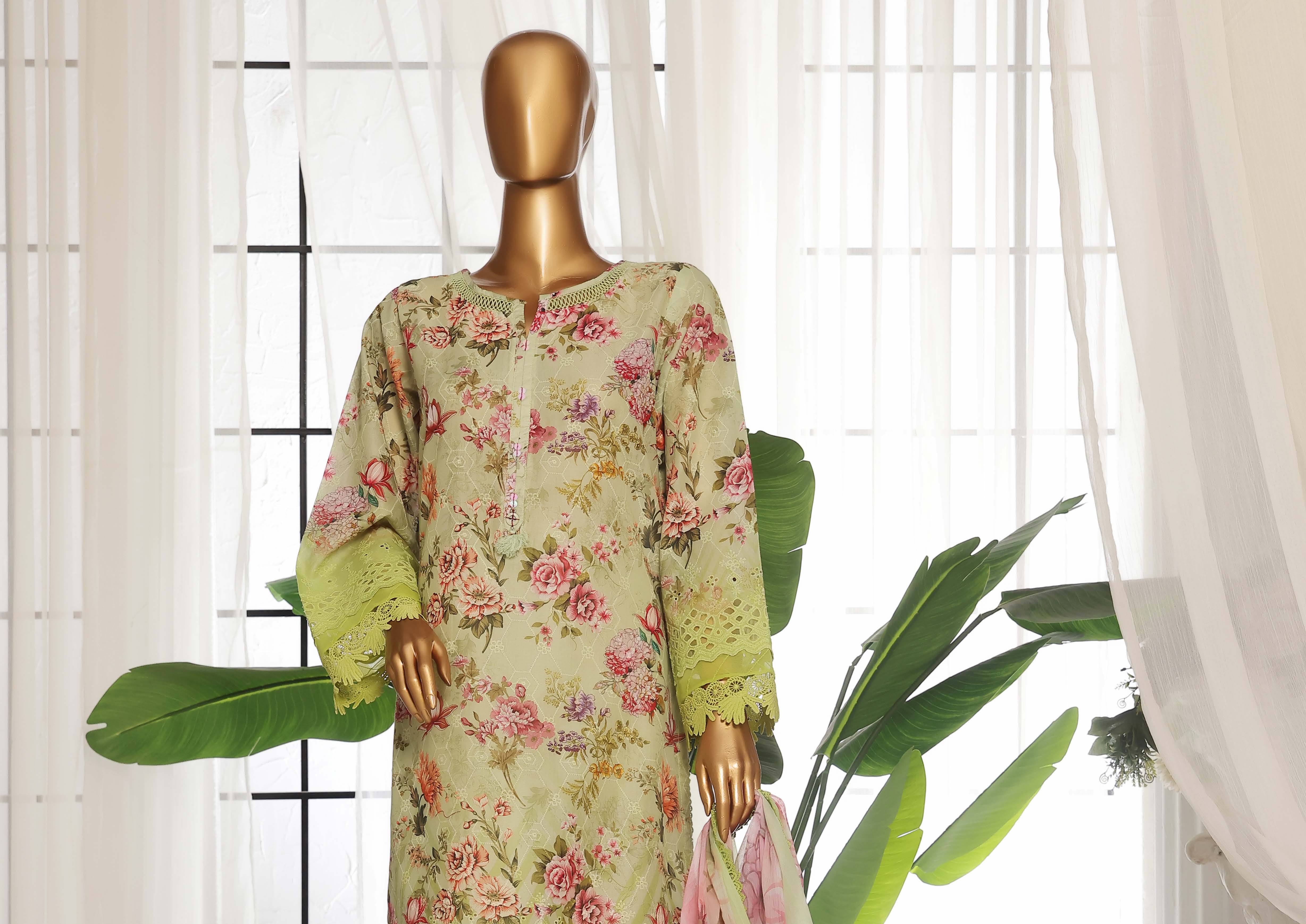 Sada Bahar Printed Embroidered Chikankari Lawn 3 Piece Suit SBA154