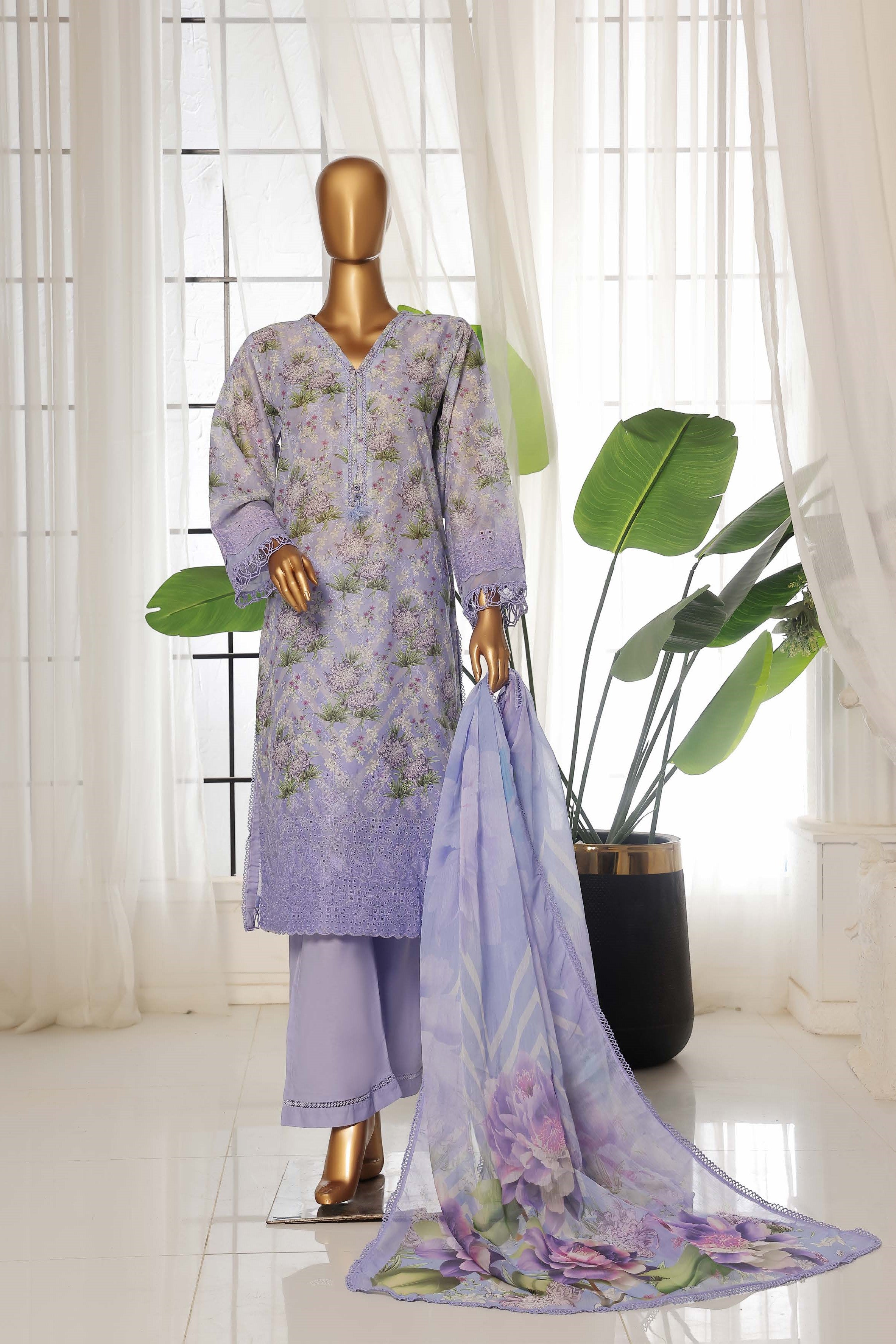Sada Bahar Printed Embroidered Chikankari Lawn 3 Piece Suit SBA155