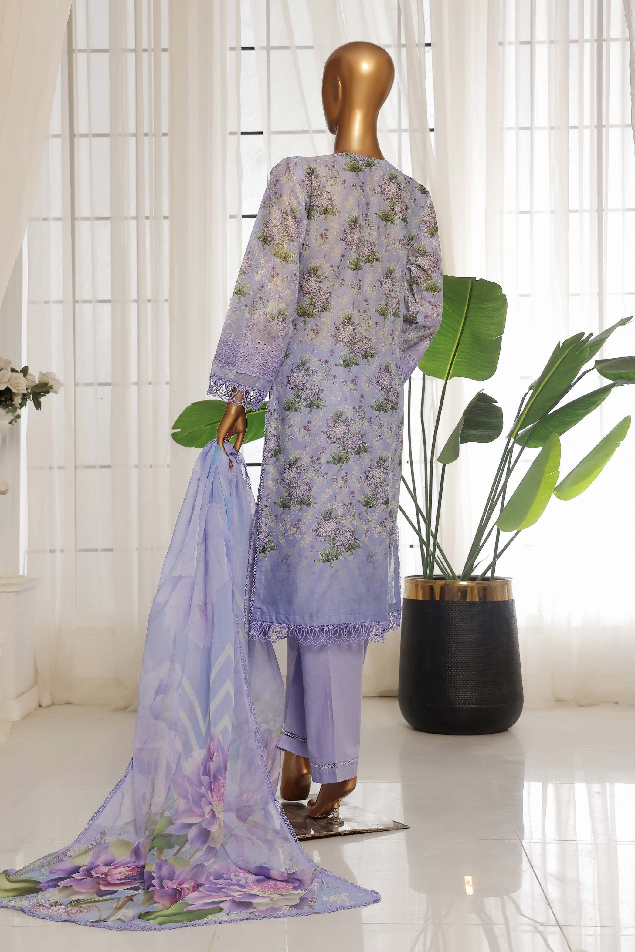 Sada Bahar Printed Embroidered Chikankari Lawn 3 Piece Suit SBA155