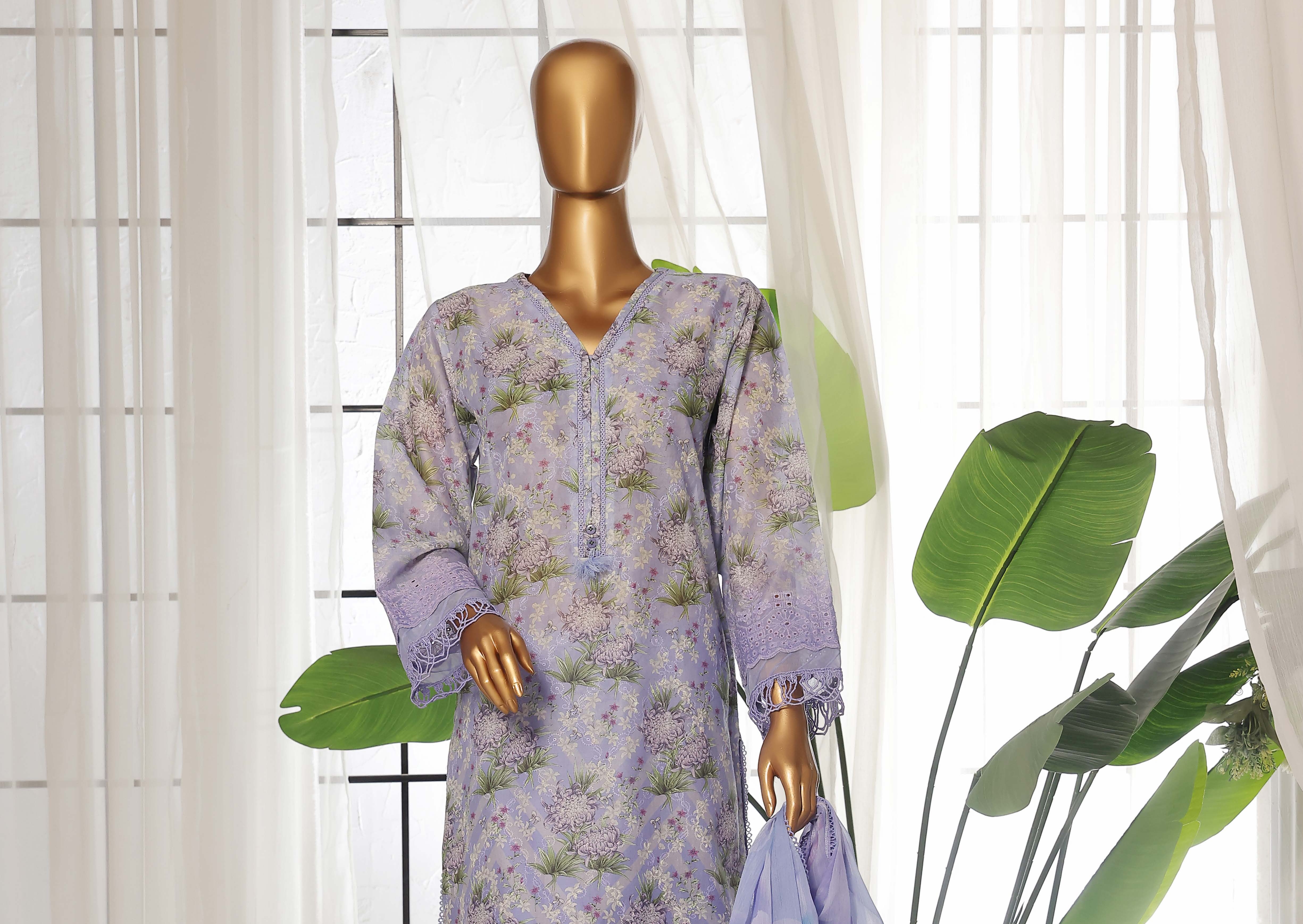 Sada Bahar Printed Embroidered Chikankari Lawn 3 Piece Suit SBA155