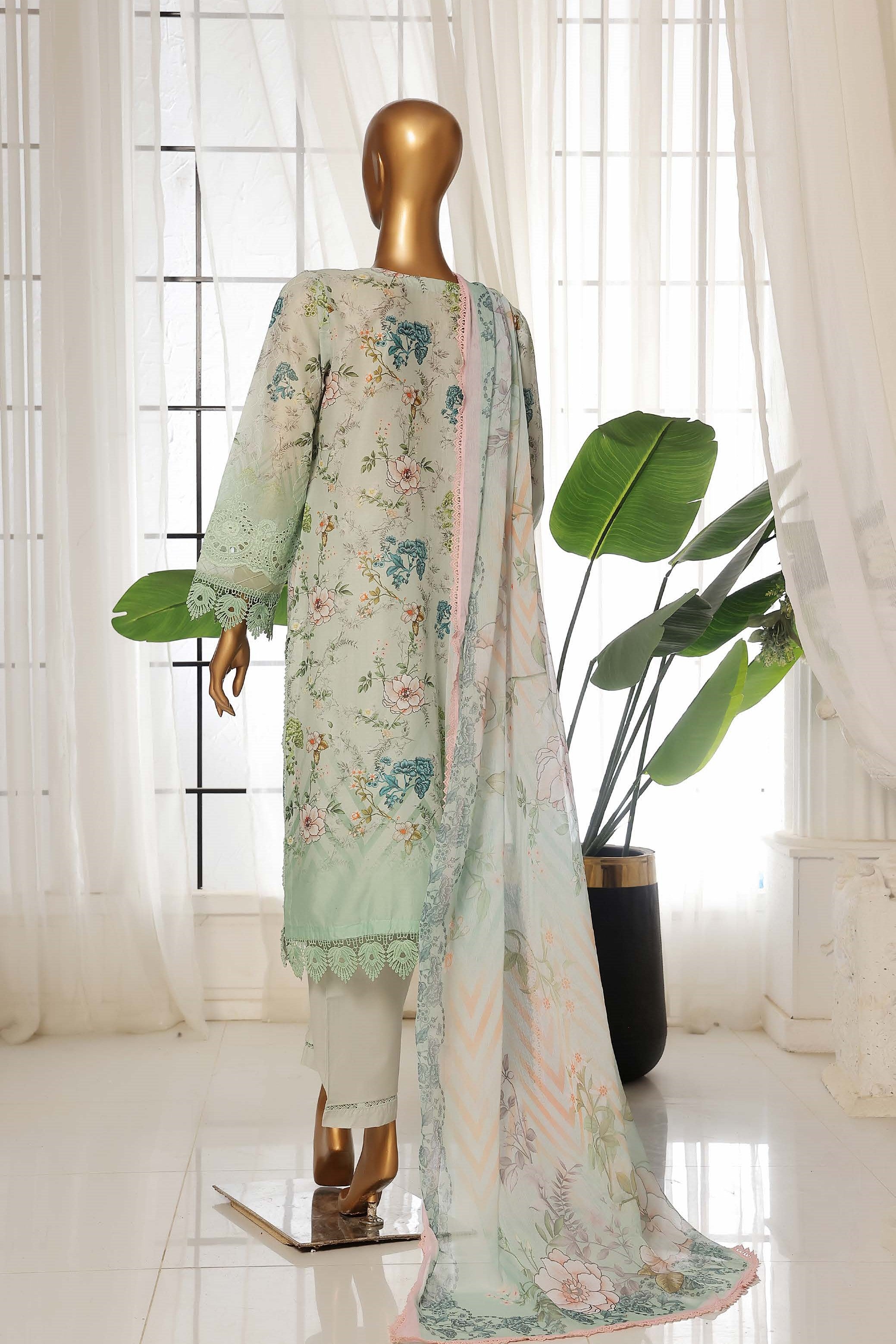 Sada Bahar Printed Embroidered Chikankari Lawn 3 Piece Suit SBA156