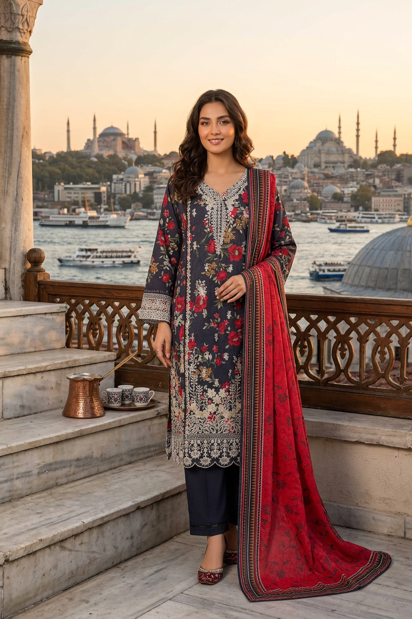 Sada Bahar Festive Embroidered Lawn Suit SBA258