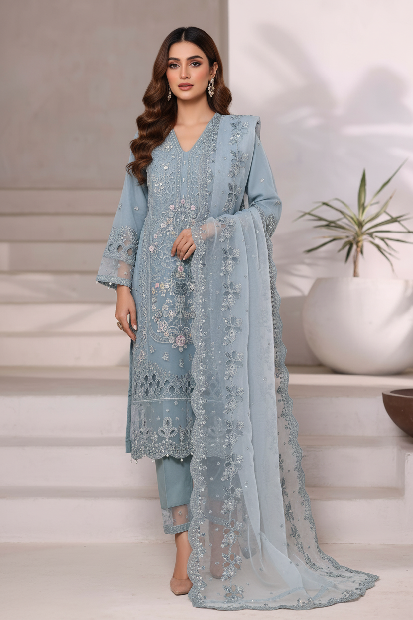 Sada Bahar Embellished Organza Party Wear SBA230