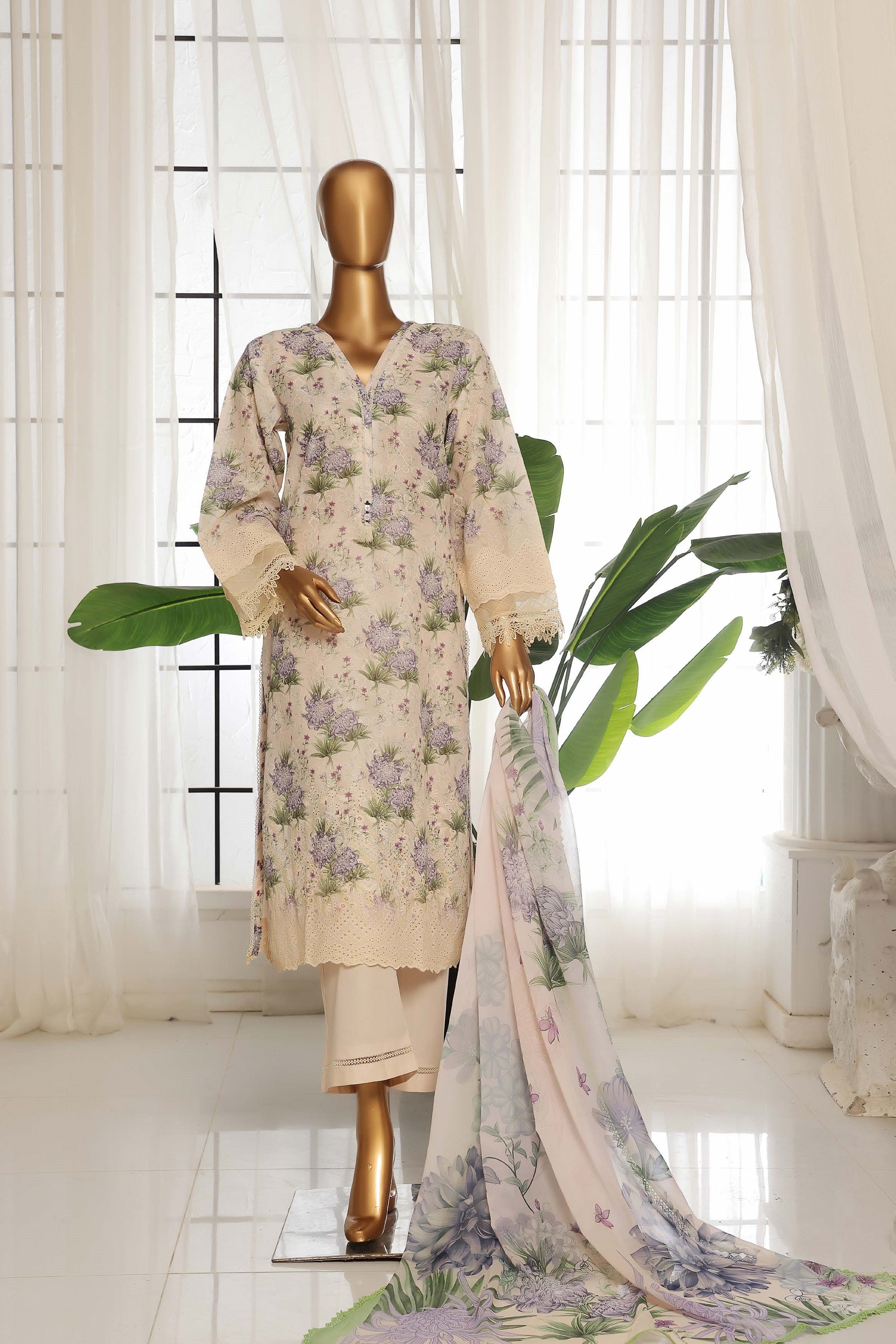 Sada Bahar Printed Embroidered Chikankari Lawn 3 Piece Suit SBA158