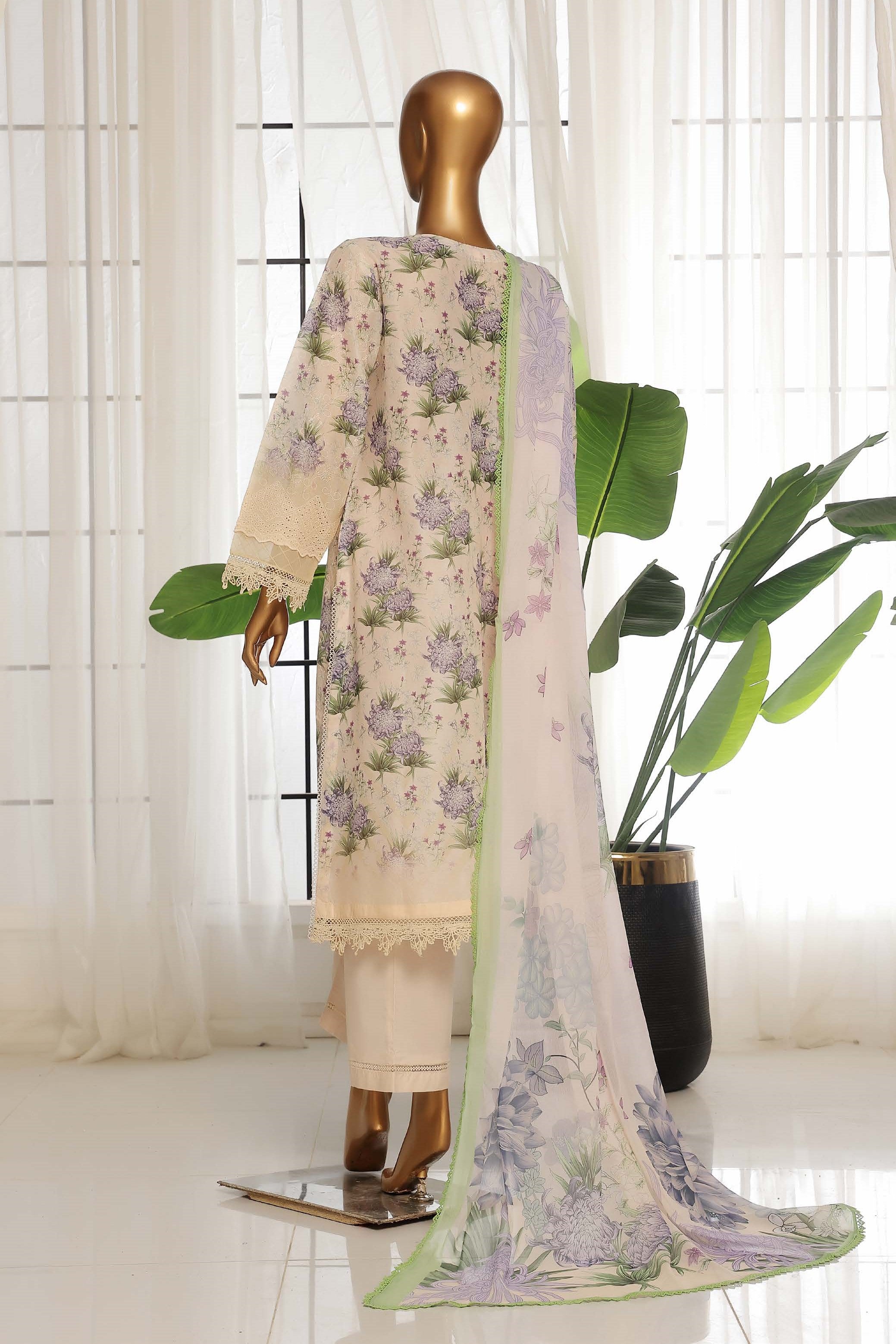 Sada Bahar Printed Embroidered Chikankari Lawn 3 Piece Suit SBA158