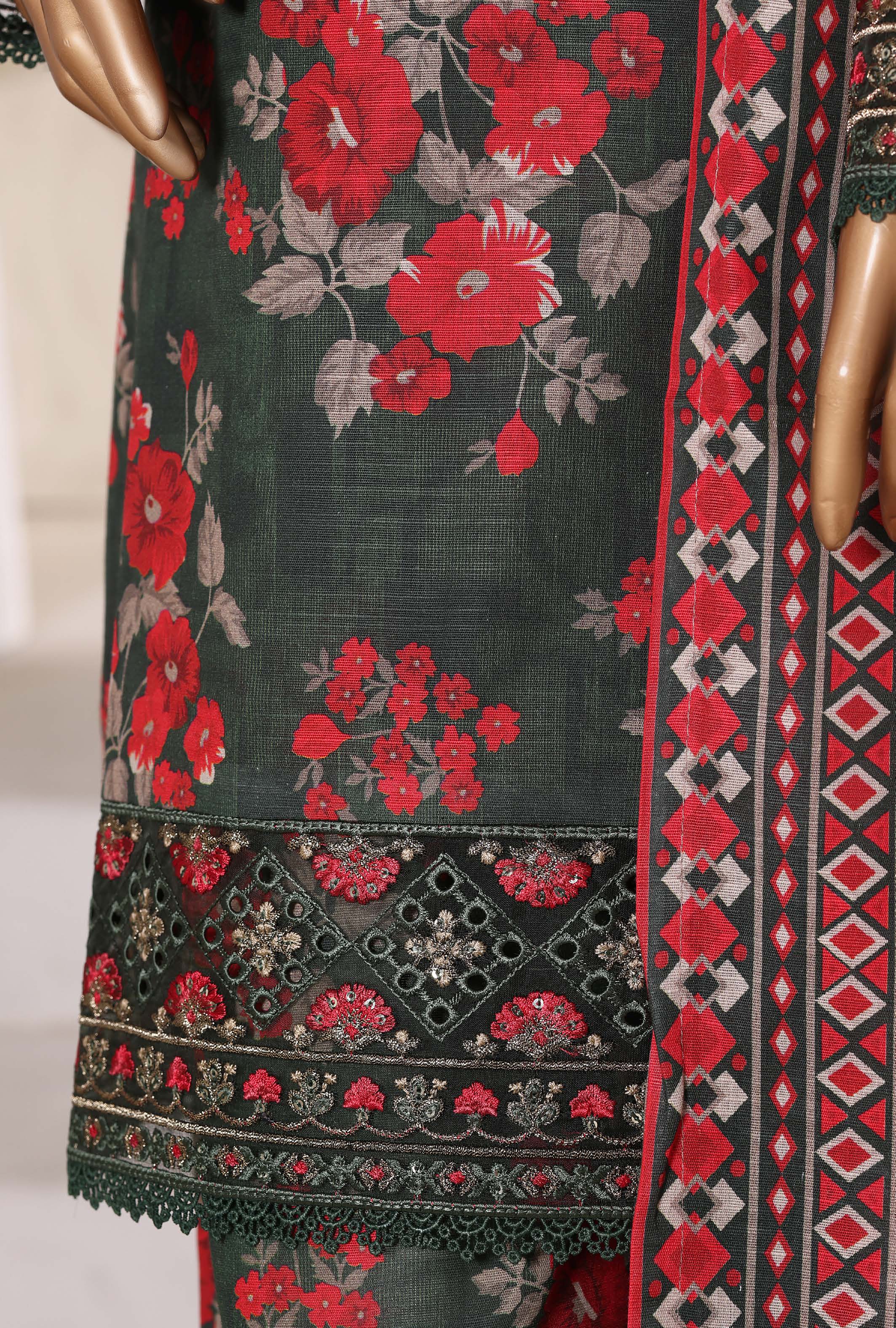 Sada Bahar Embroidered Khaddar Short Shirt Palazzo Suit SBA224