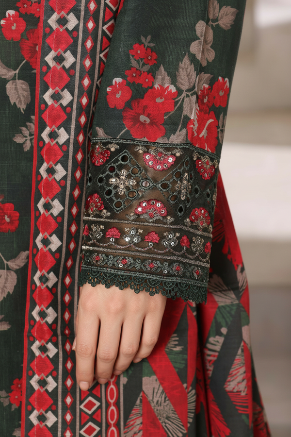 Sada Bahar Embroidered Khaddar Short Shirt Palazzo Suit SBA224