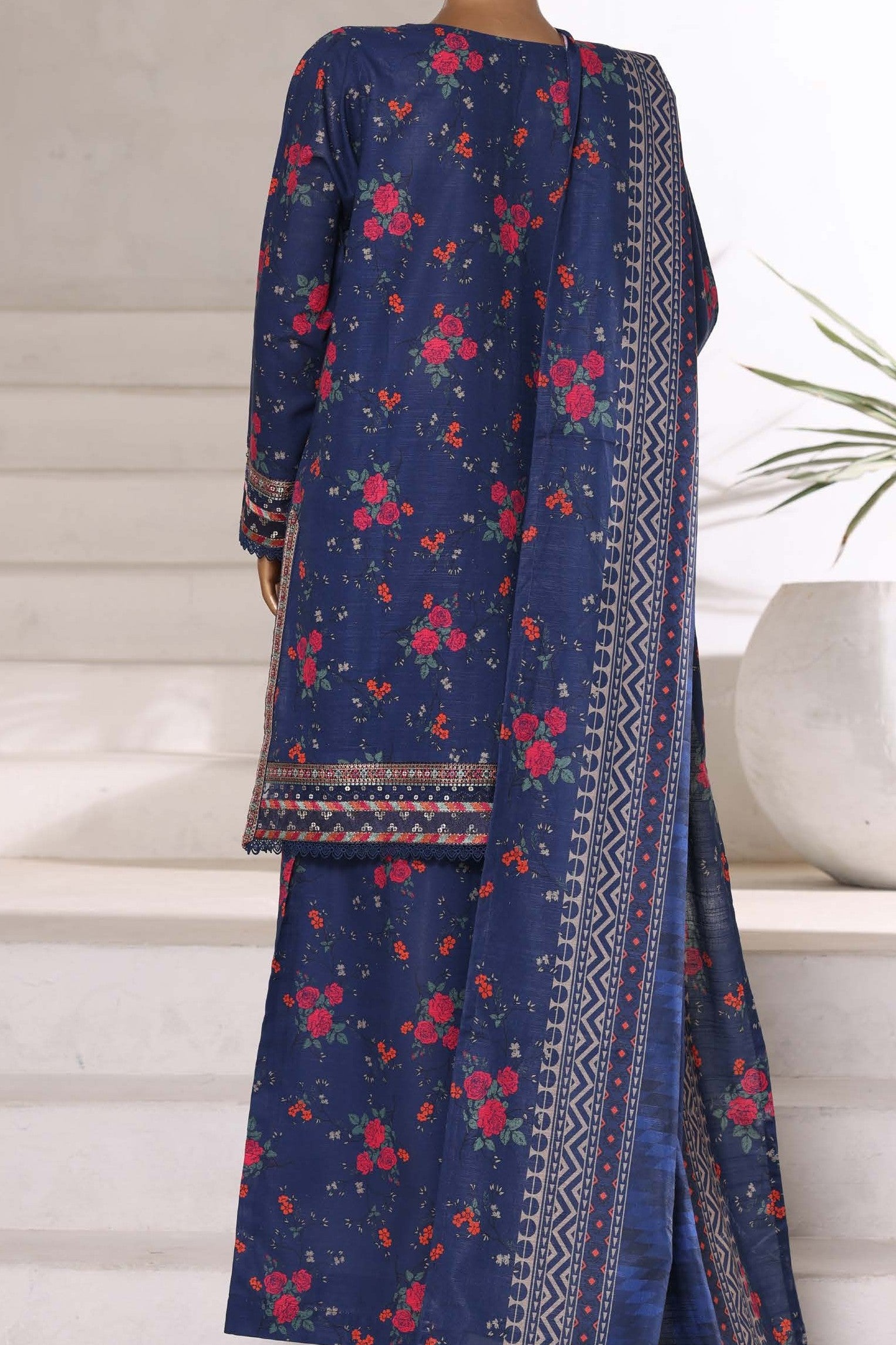 Sada Bahar Embroidered Khaddar Short Shirt Palazzo Suit SBA222
