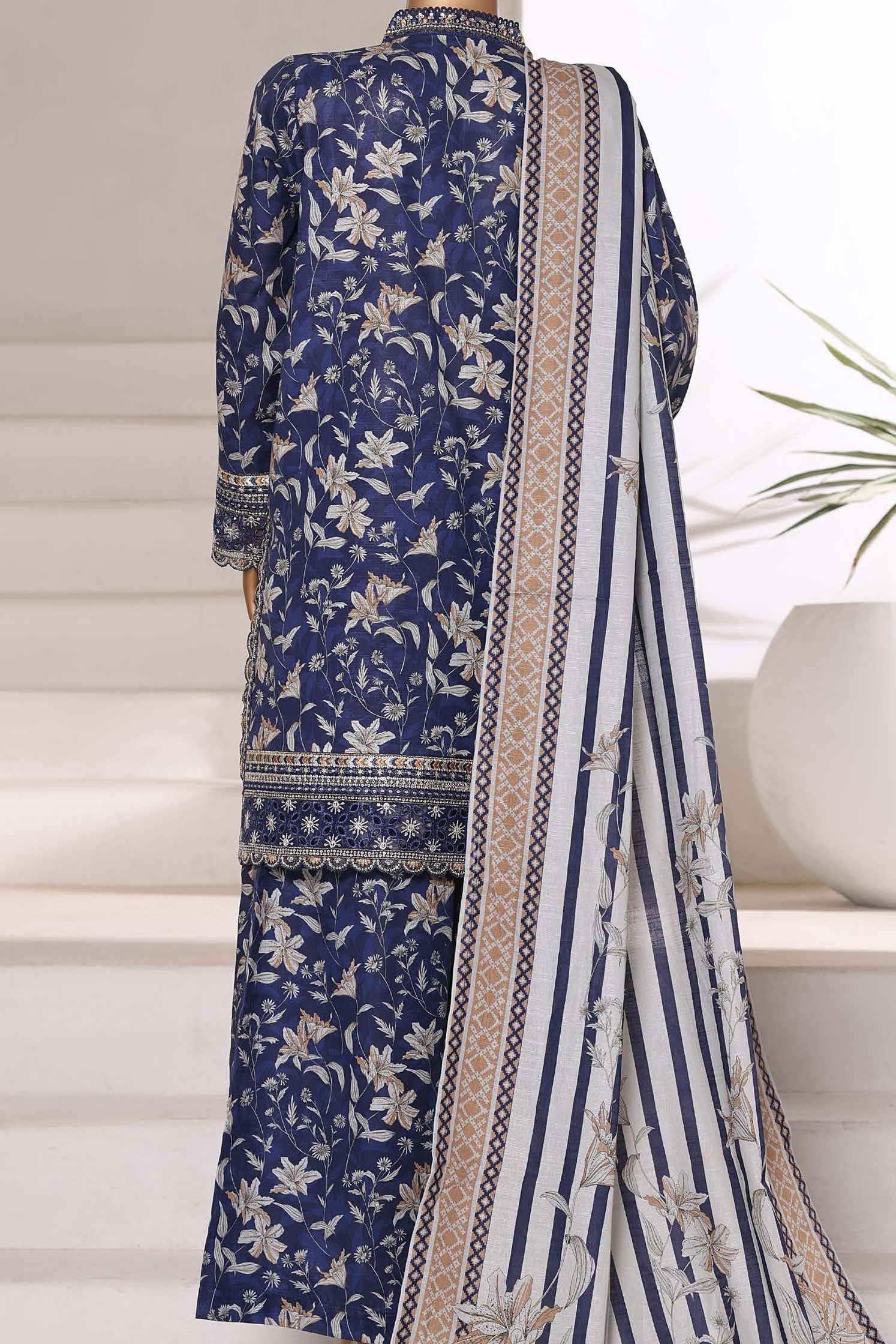 Sada Bahar Embroidered Khaddar Short Shirt Palazzo Suit SBA223