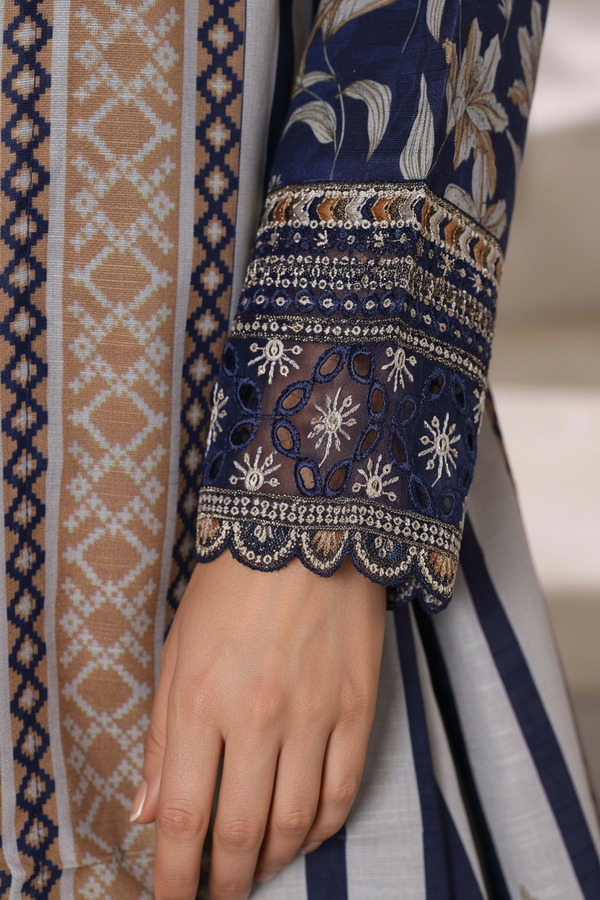 Sada Bahar Embroidered Khaddar Short Shirt Palazzo Suit SBA223