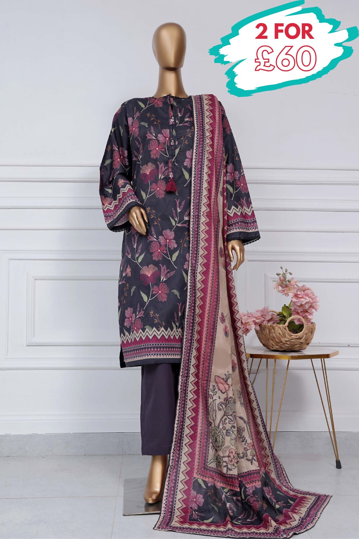 Sada Bahar Lawn 3 Piece Suit SBA169