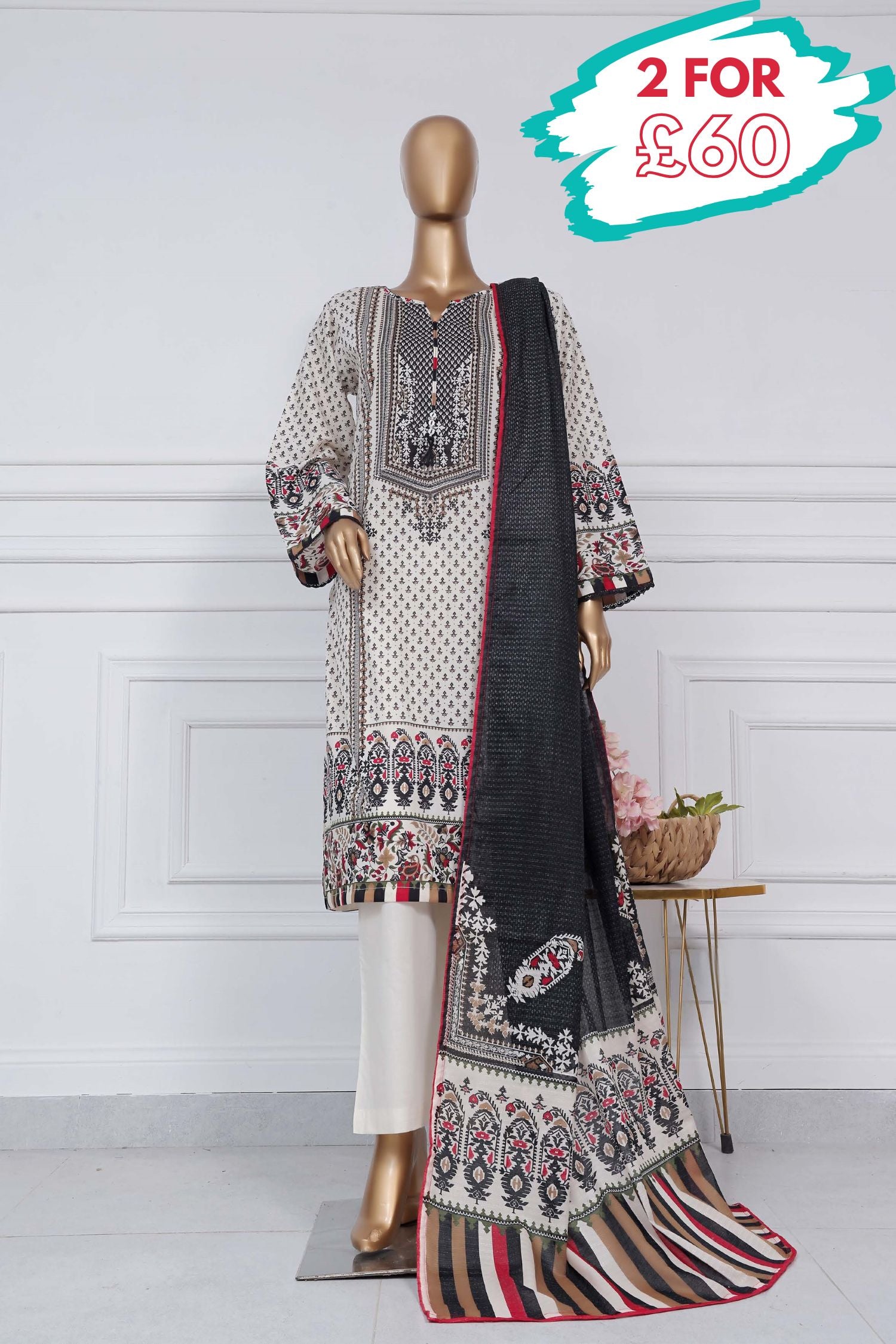 Sada Bahar Lawn 3 Piece Suit SBA173
