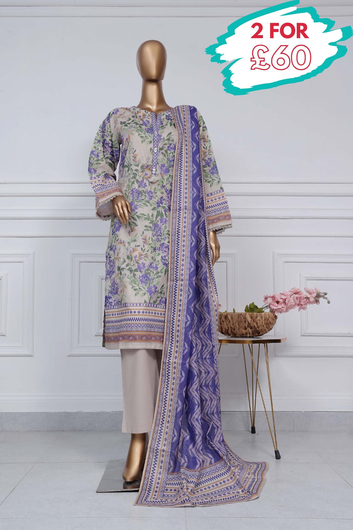Sada Bahar Lawn 3 Piece Suit SBA175