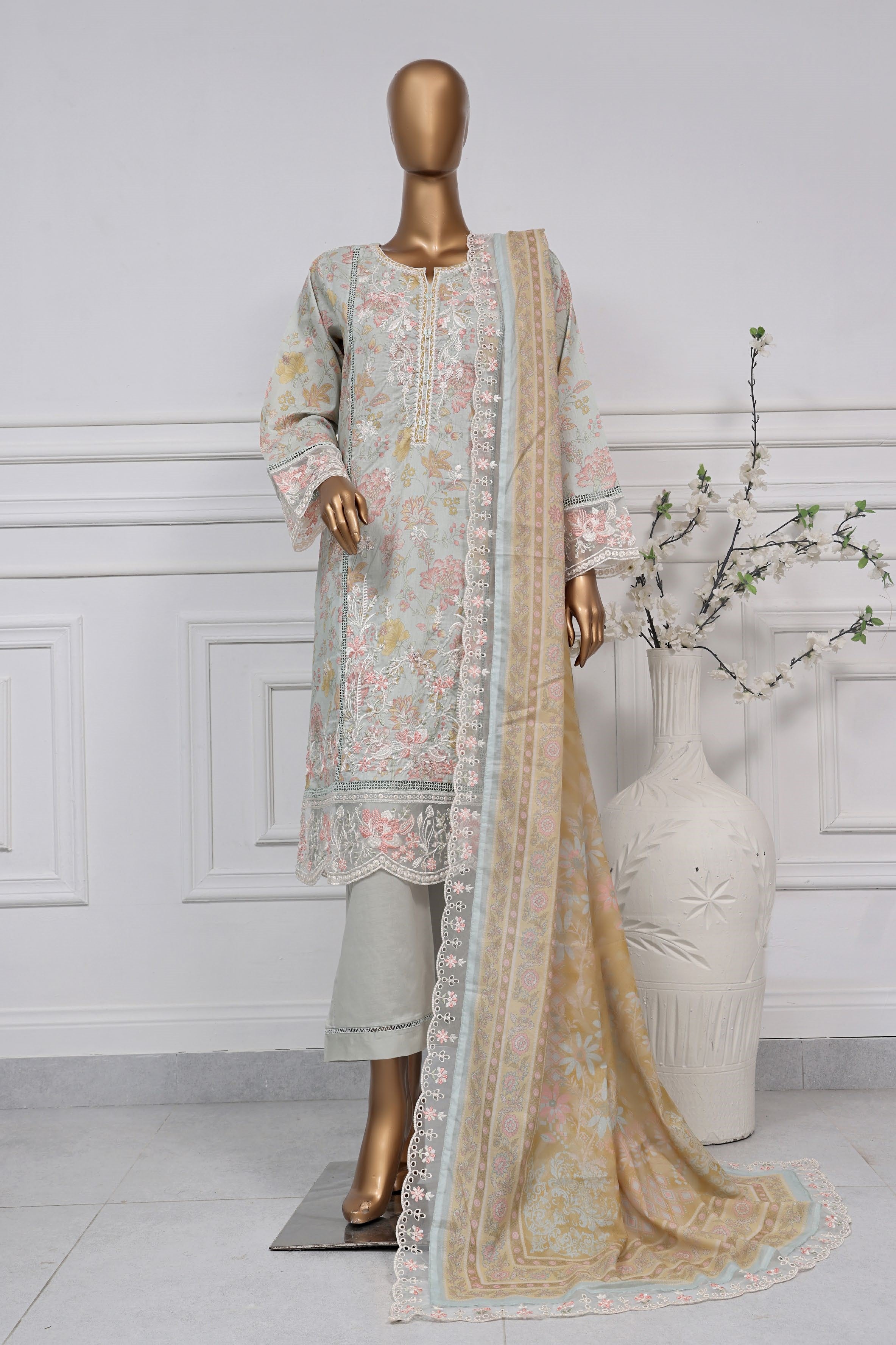 Sada Bahar Embroidered Luxury Lawn 3 Piece Suit SBA160