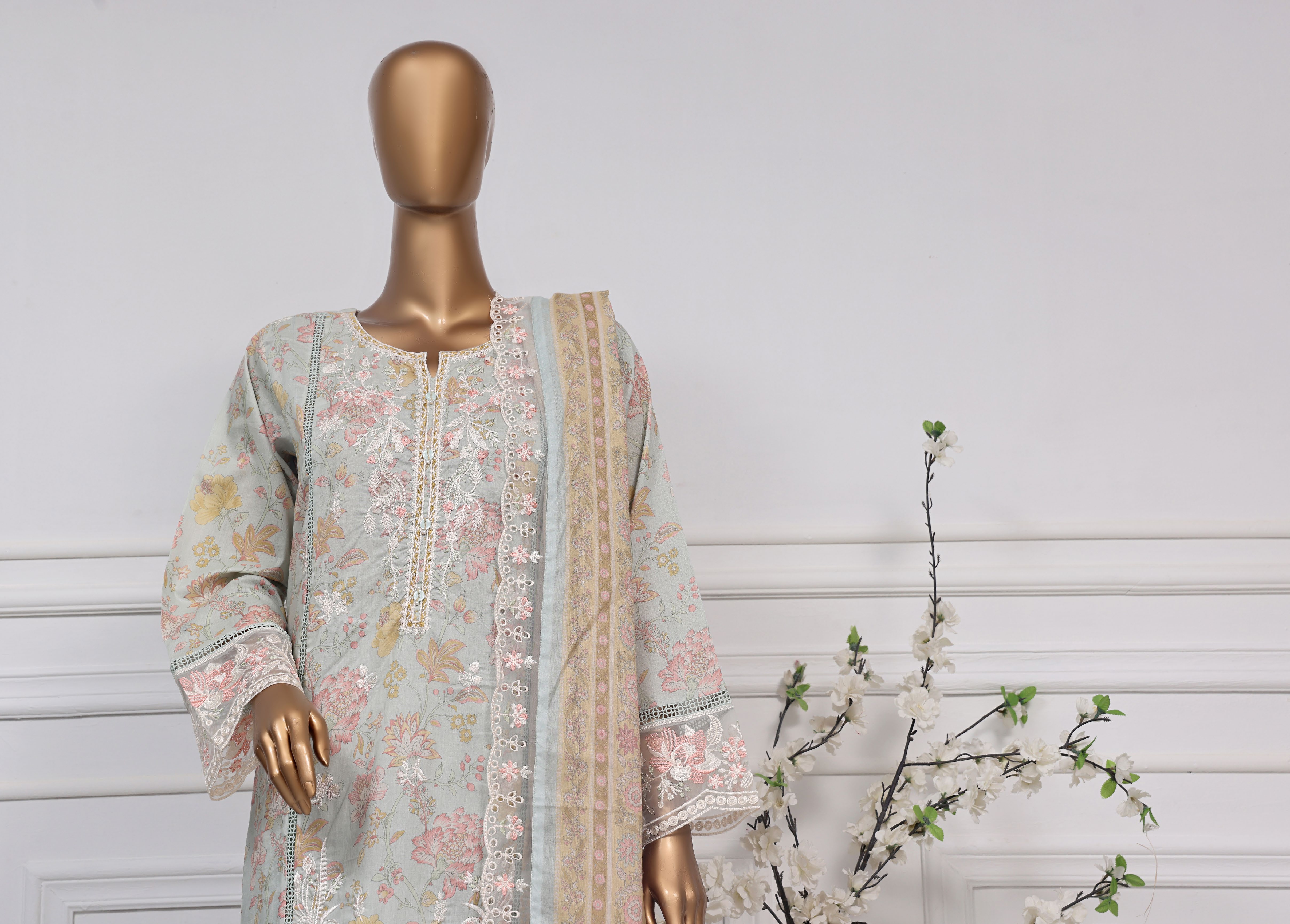 Sada Bahar Embroidered Luxury Lawn 3 Piece Suit SBA160