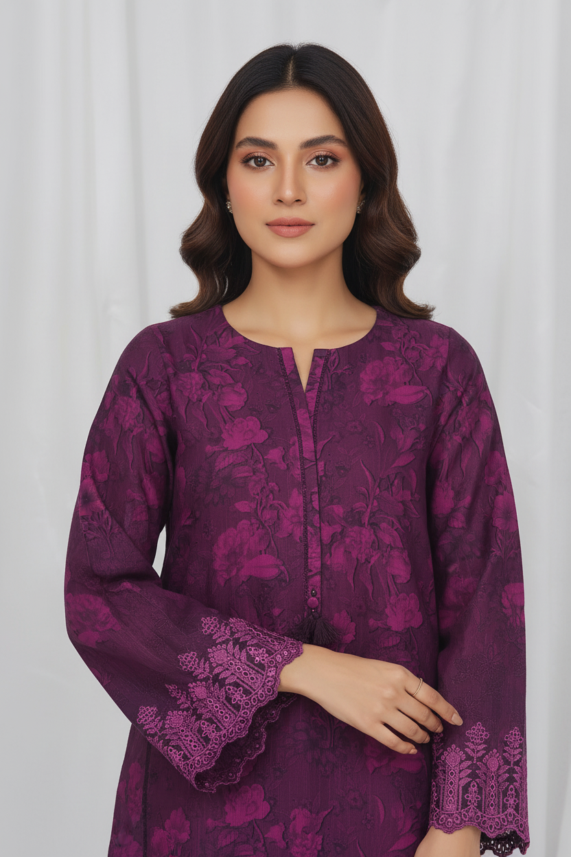 Sada Bahar Chikankari Embroidered Khaddar 3 Piece Suit SBA138