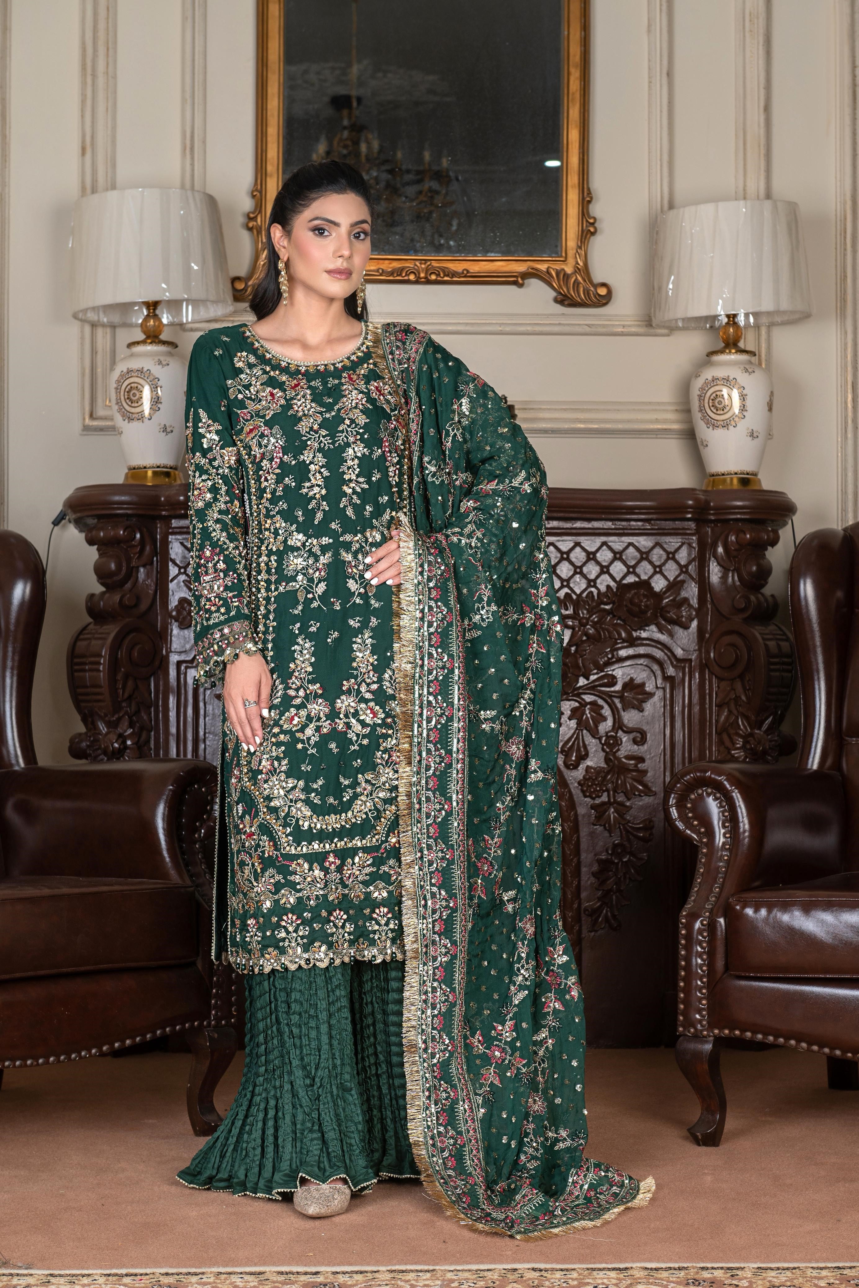 Sajni Embellished Chiffon Wedding Wear SAJ18