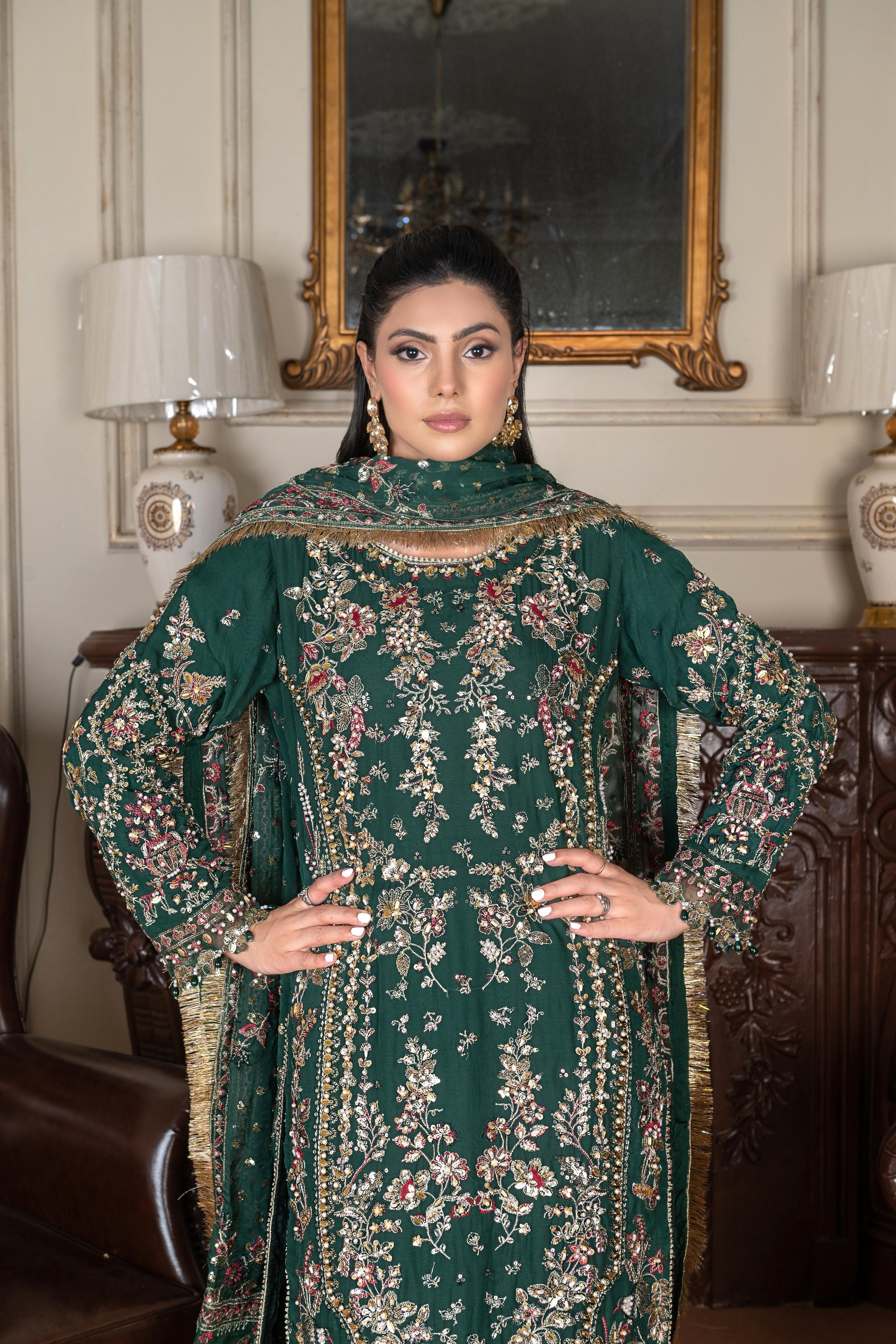 Sajni Embellished Chiffon Wedding Wear SAJ18