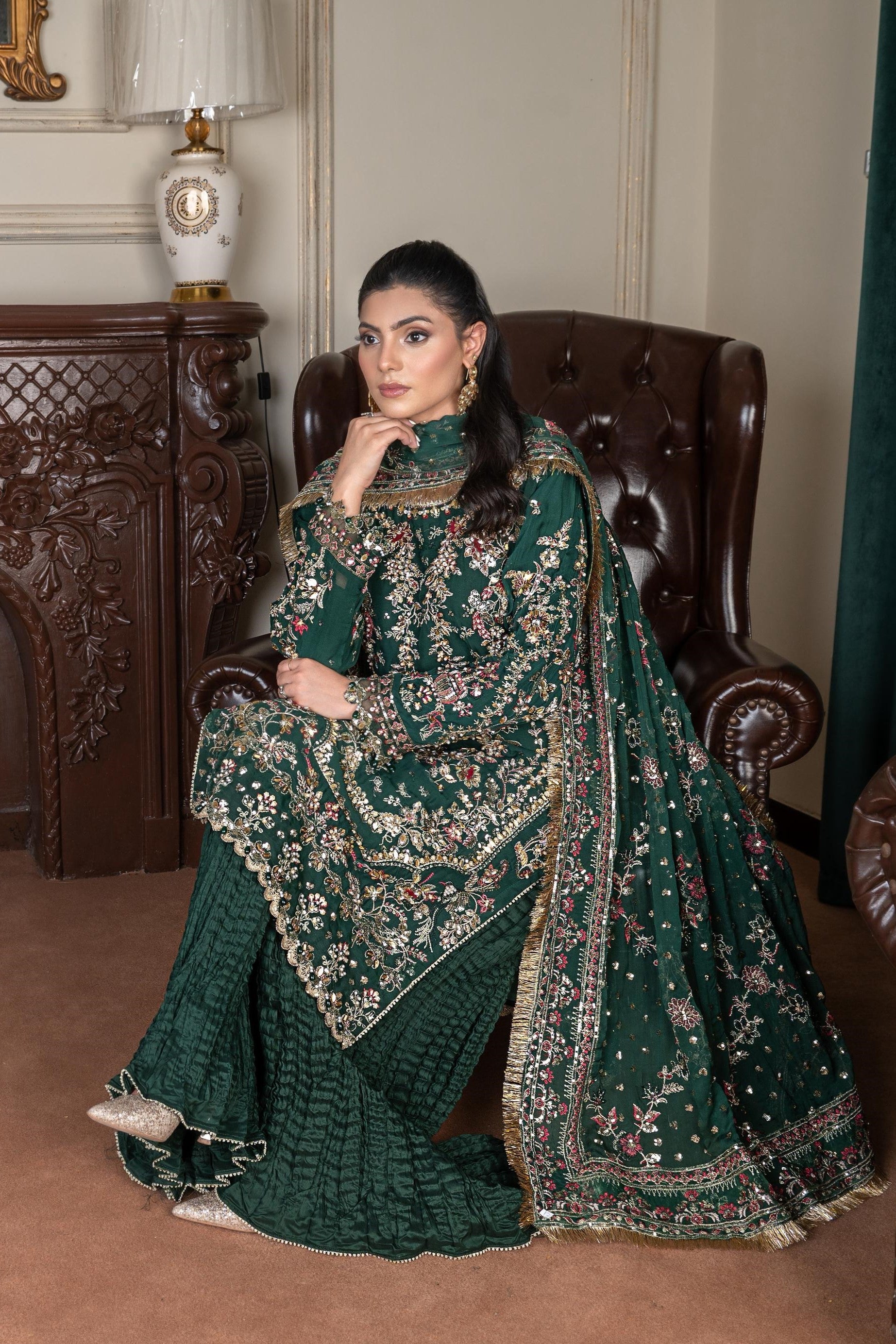 Sajni Embellished Chiffon Wedding Wear SAJ18
