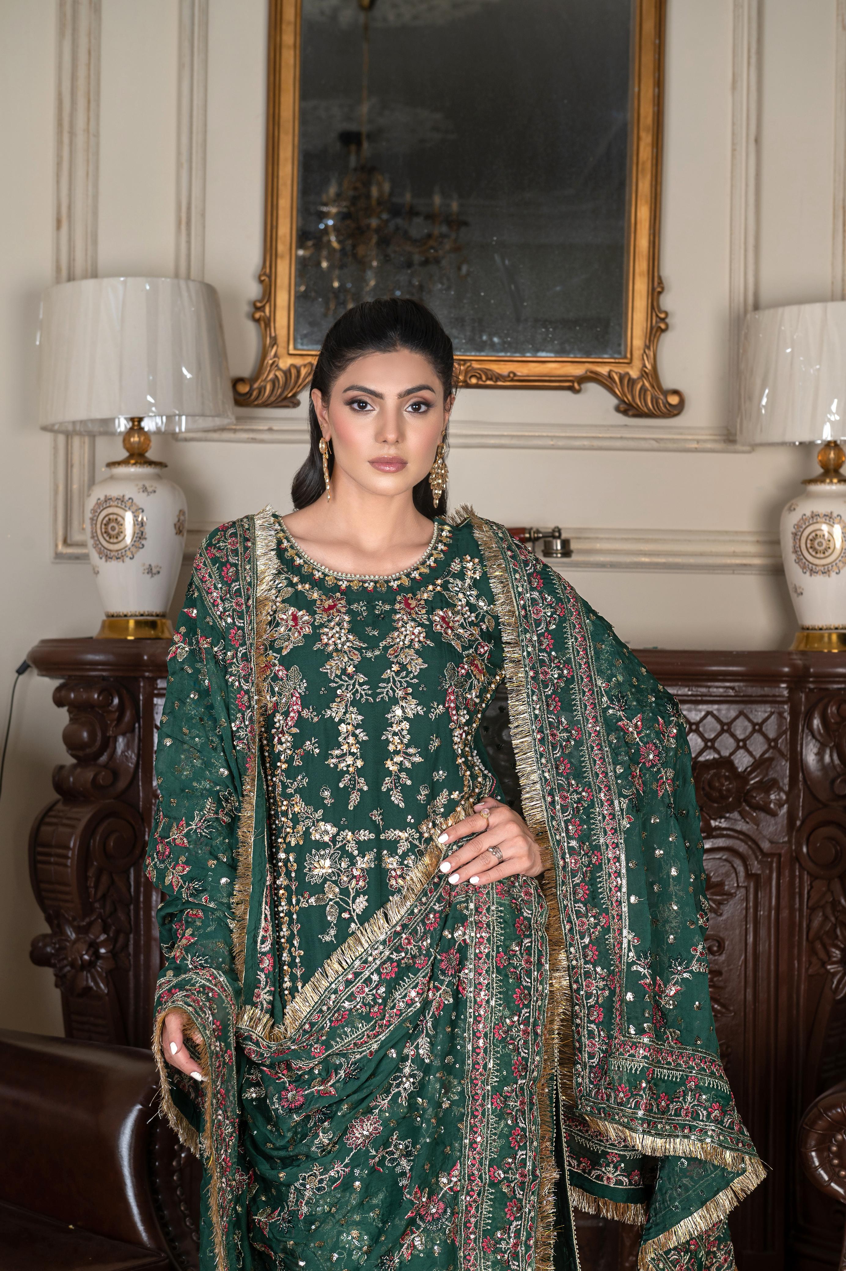 Sajni Embellished Chiffon Wedding Wear SAJ18