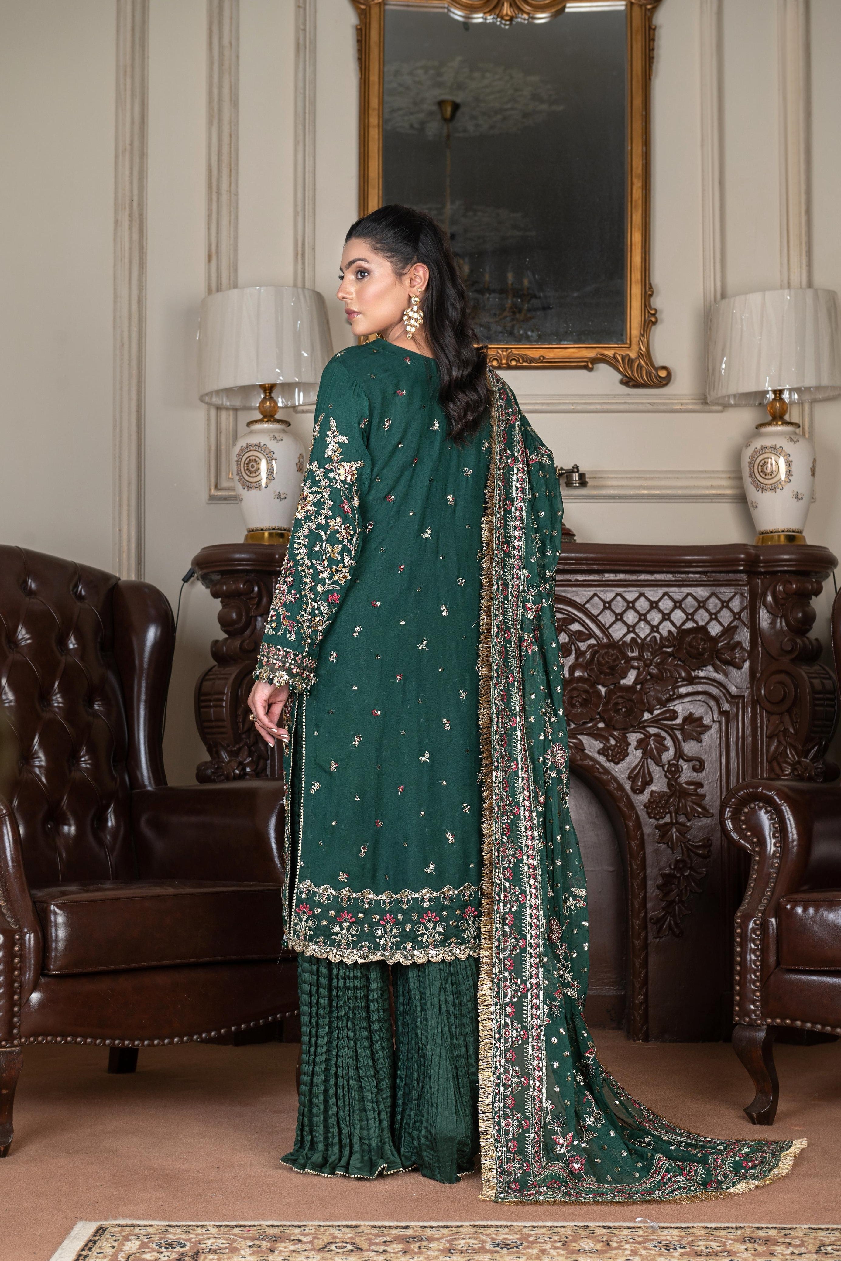 Sajni Embellished Chiffon Wedding Wear SAJ18