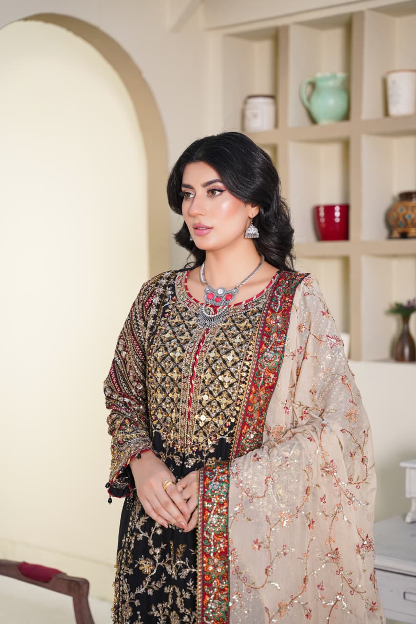 Sajni Embellished Chiffon Wedding Wear Sharara SAJ21