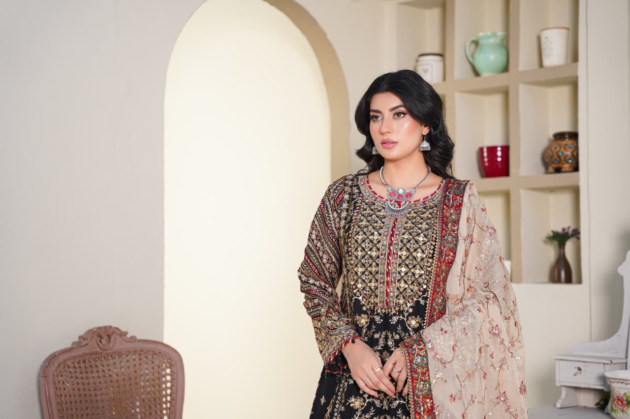 Sajni Embellished Chiffon Wedding Wear Sharara SAJ21