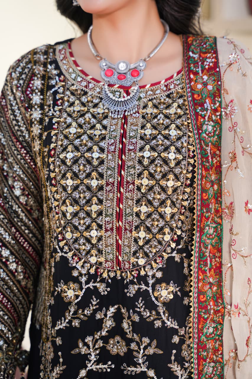 Sajni Embellished Chiffon Wedding Wear Sharara SAJ21
