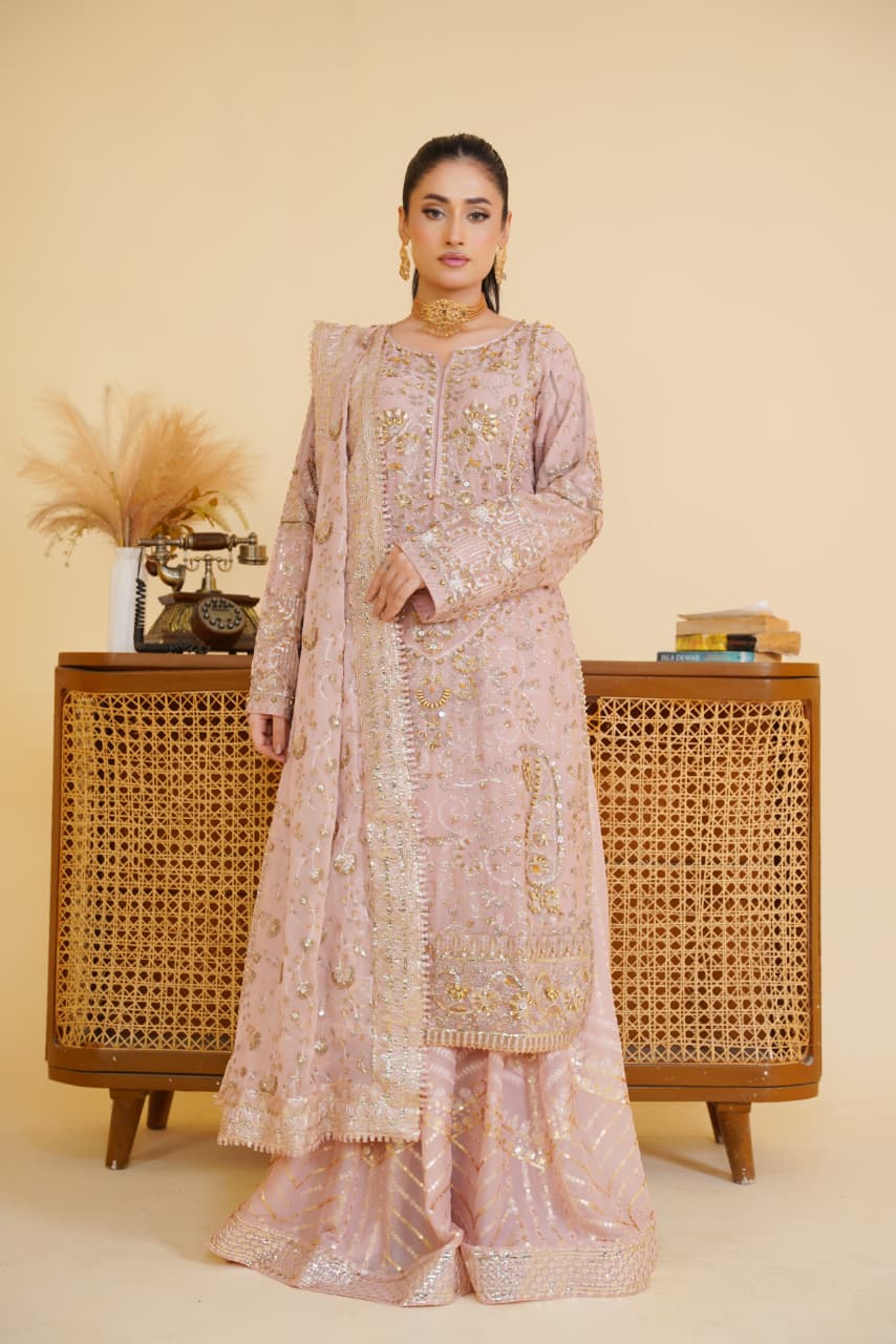 Sajni Embellished Chiffon Wedding Wear Sharara SAJ22