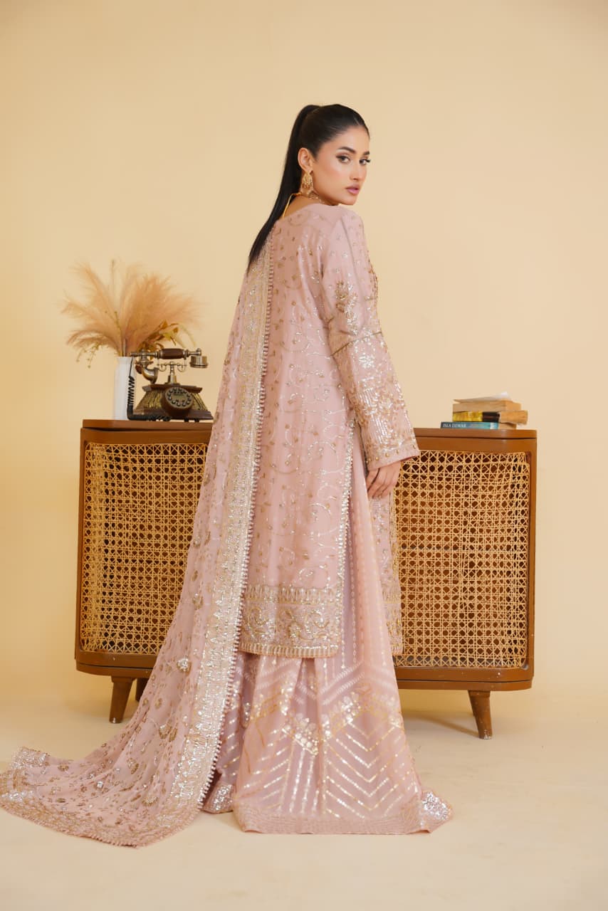 Sajni Embellished Chiffon Wedding Wear Sharara SAJ22