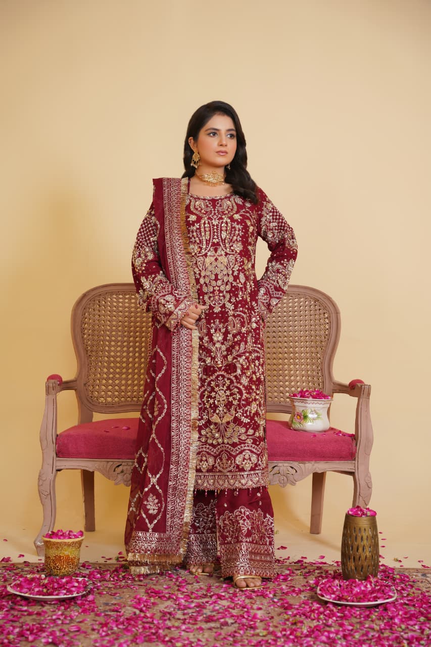 Sajni Embellished Chiffon Wedding Wear SAJ19