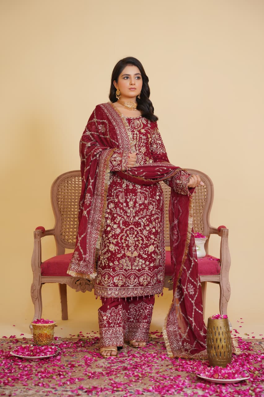 Sajni Embellished Chiffon Wedding Wear SAJ19
