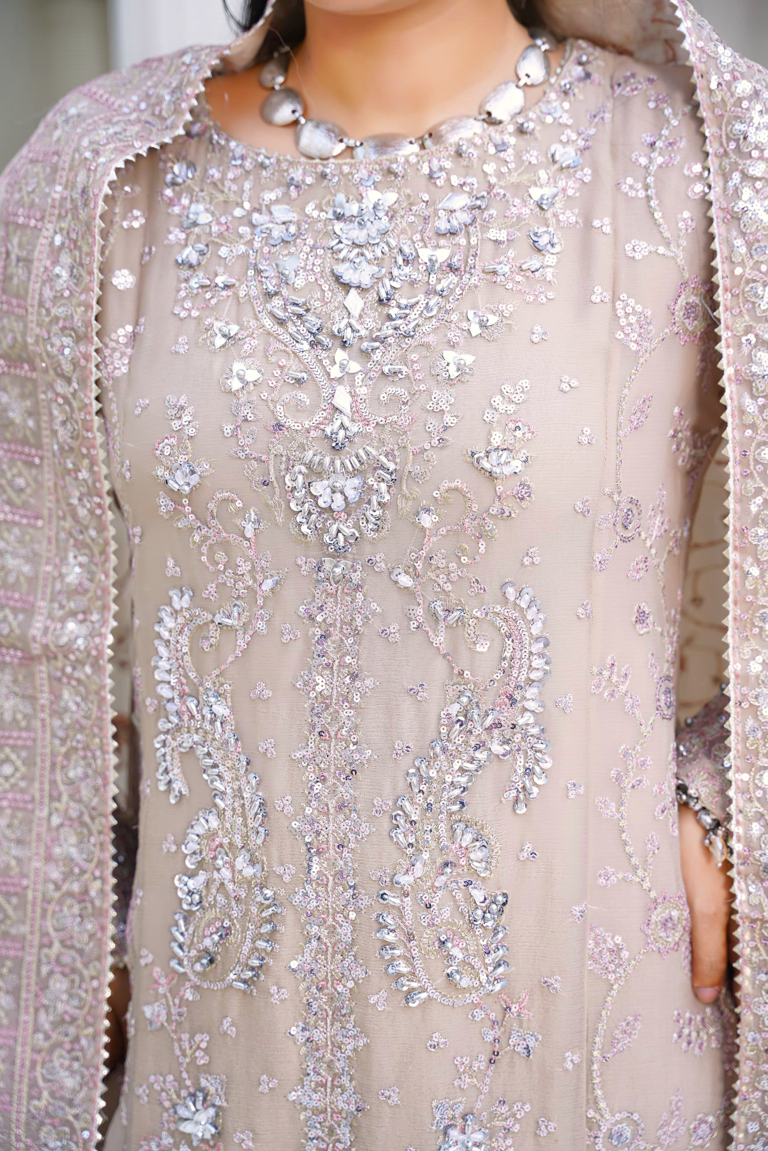 Sajni Embellished Chiffon Wedding Wear Sharara SAJ17