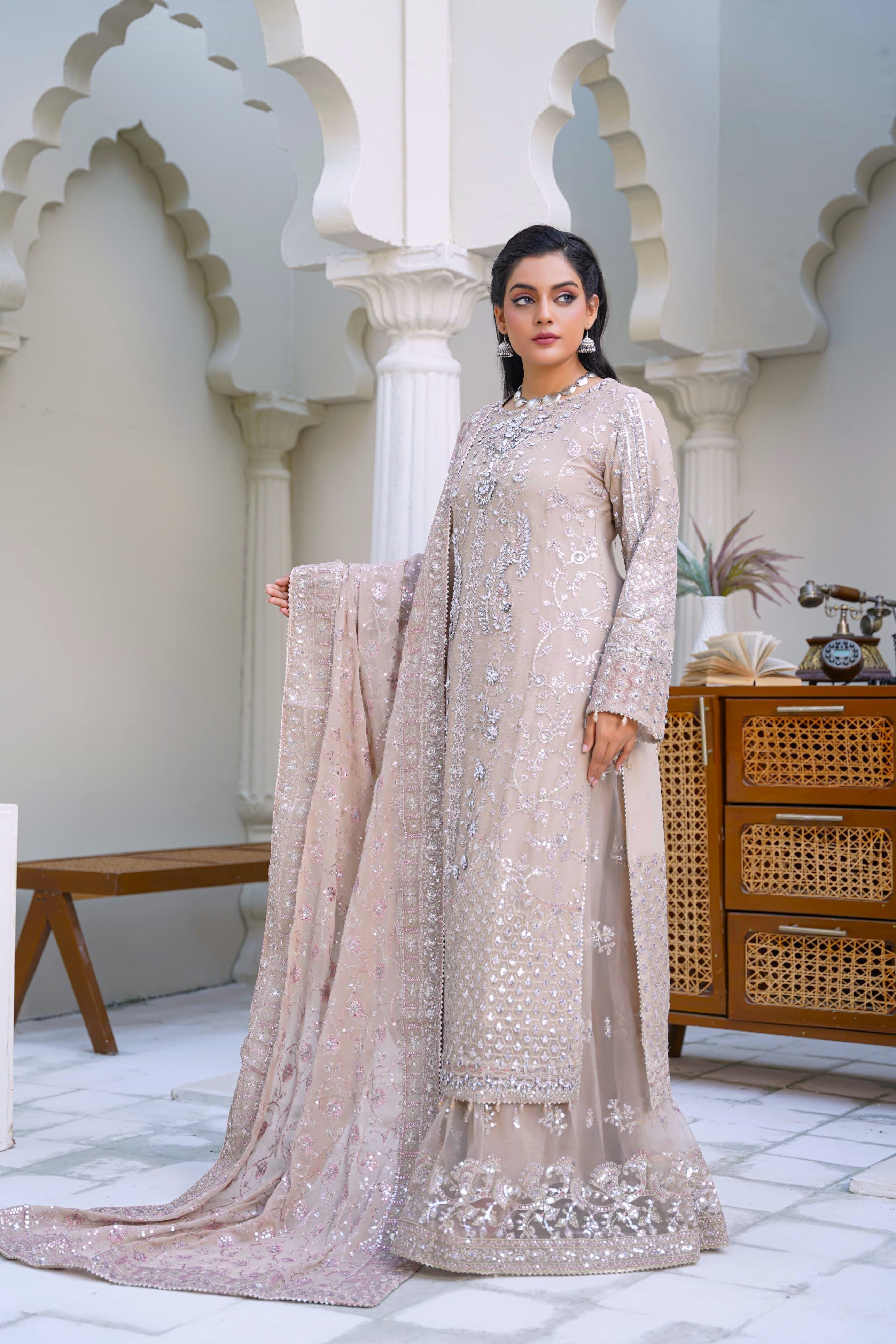 Sajni Embellished Chiffon Wedding Wear Sharara SAJ17