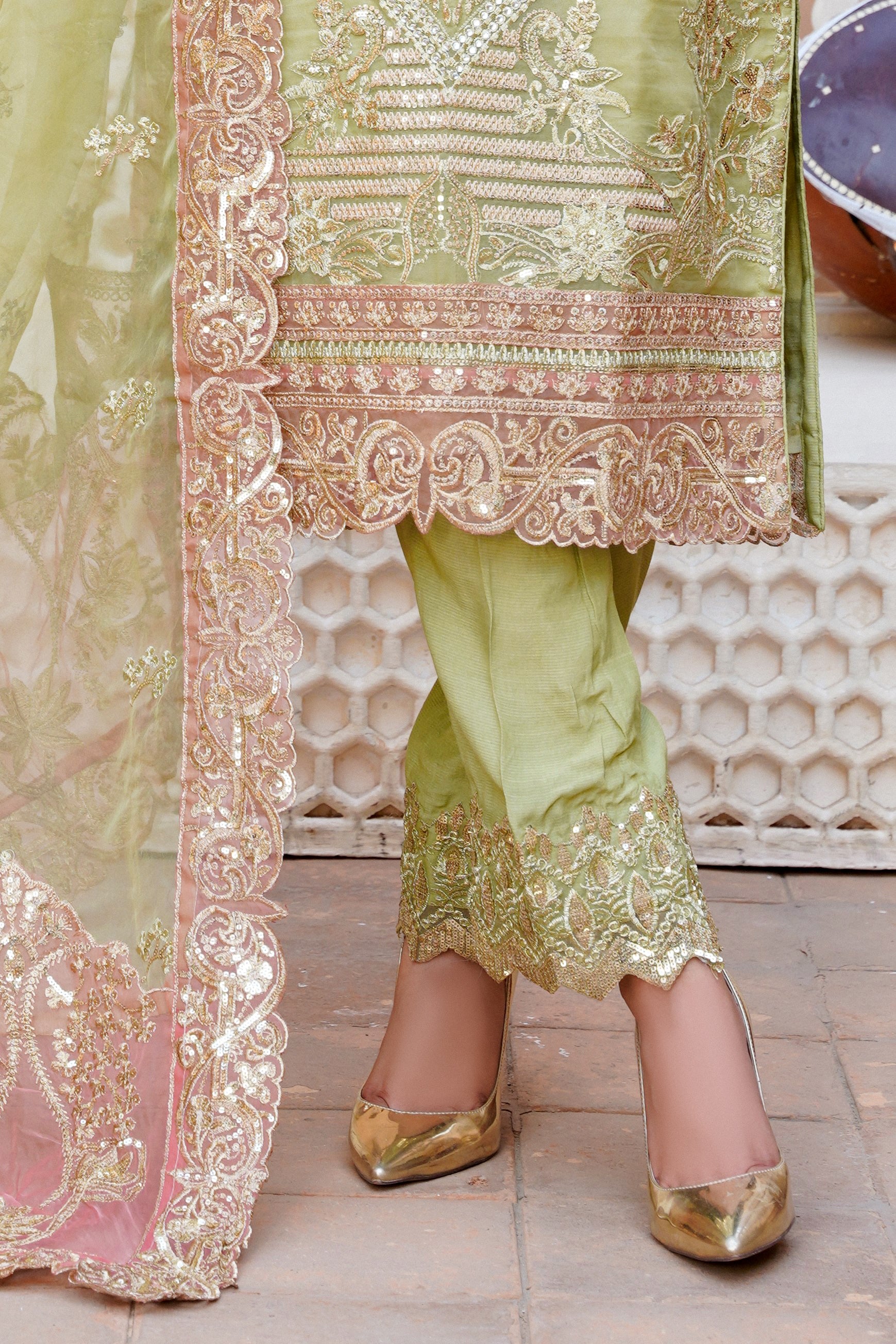 Sajni Embellished Organza Pakistani Wedding Wear SAJ02
