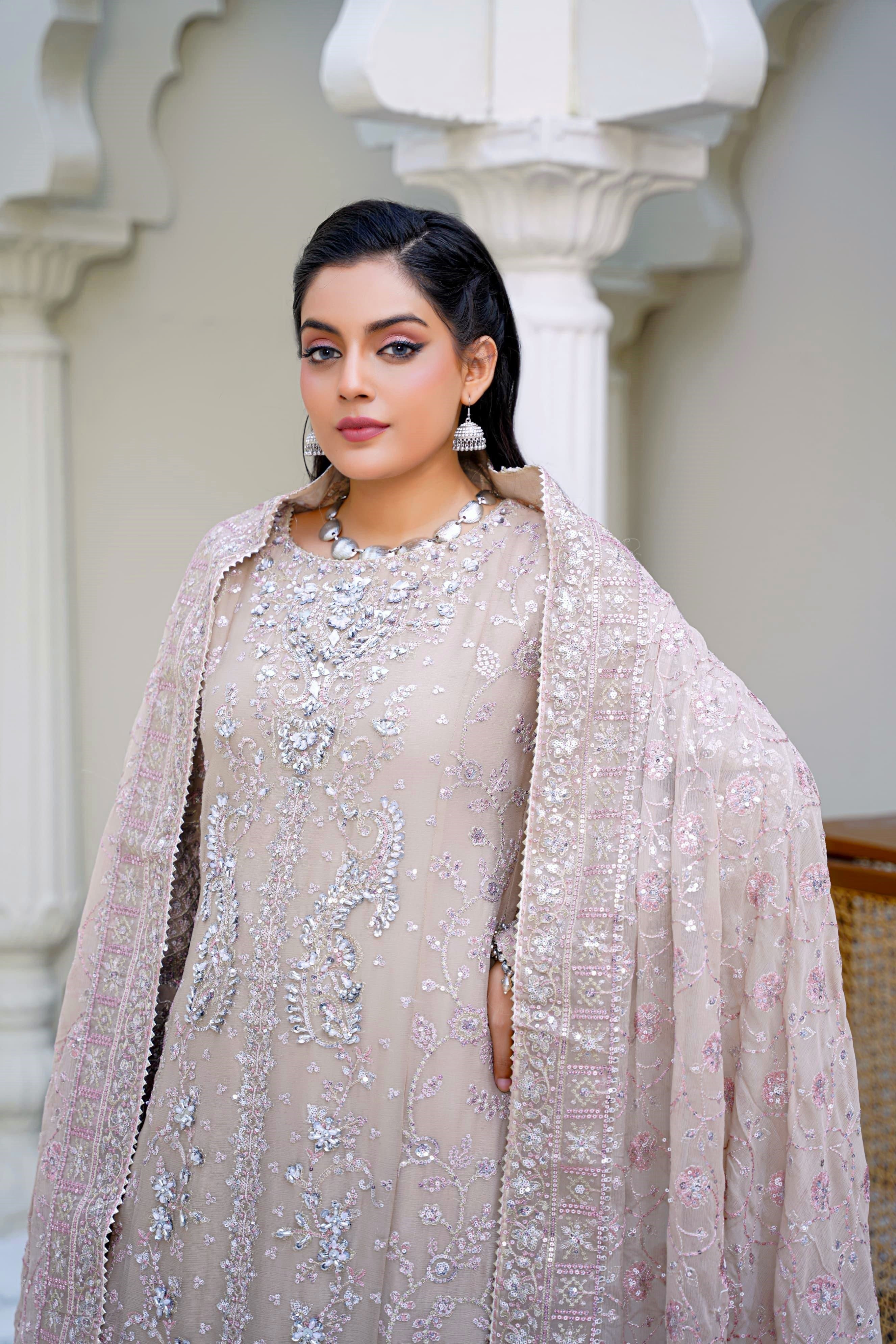 Sajni Embellished Chiffon Wedding Wear Sharara SAJ17