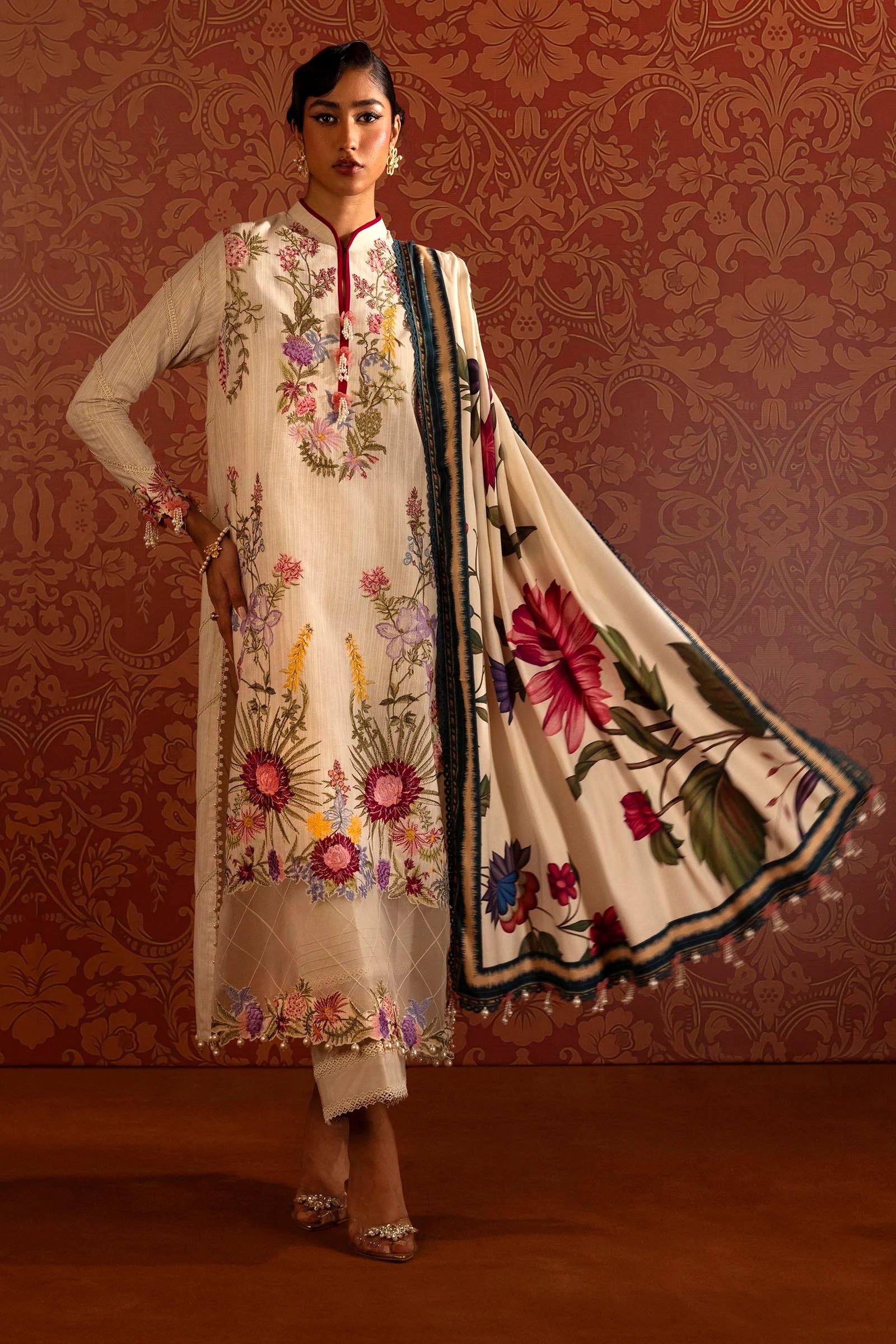 Sana Safinaz Muzlin 2A Embroidered Khaddar 3 Piece Suit SAN321