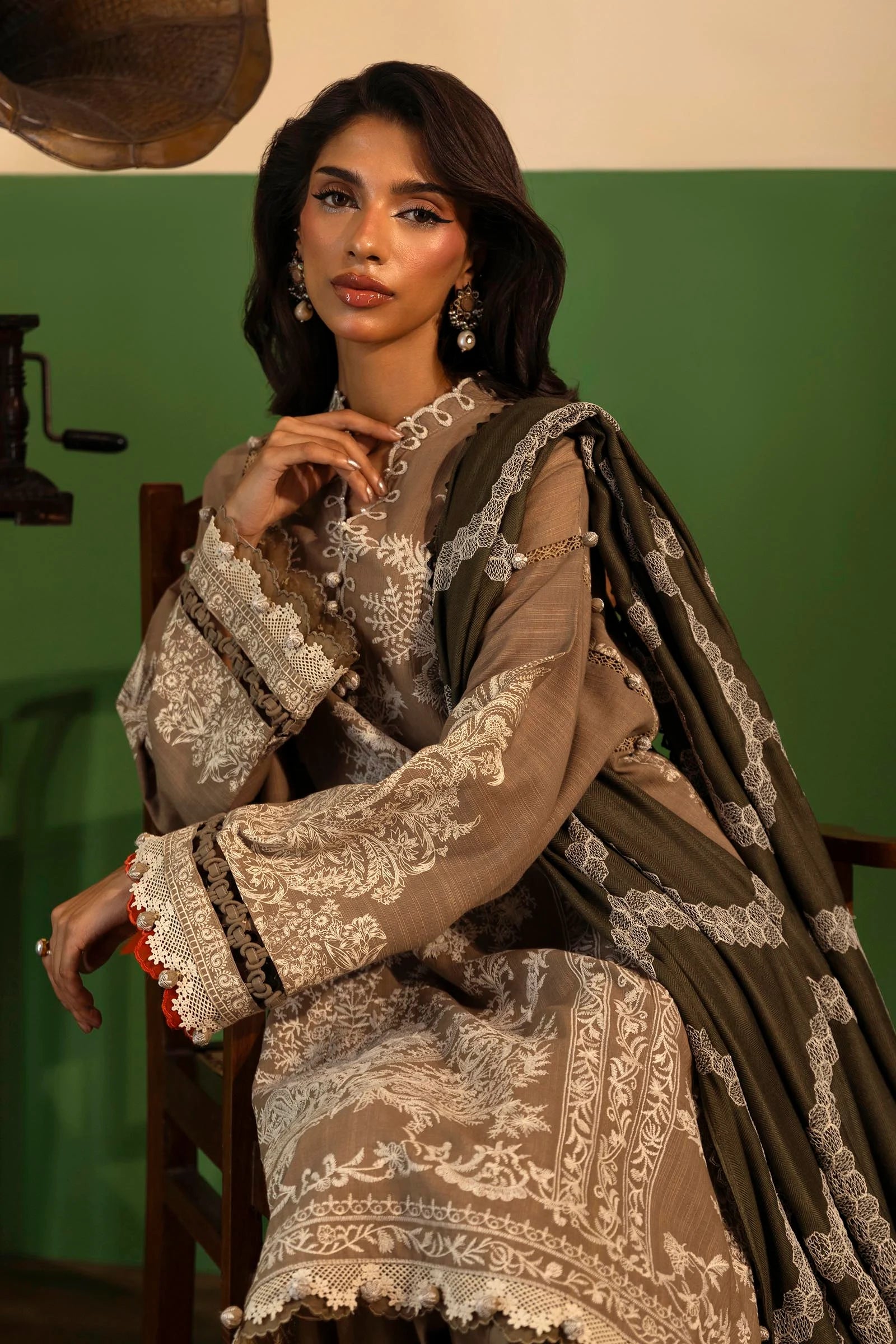 Sana Safinaz Muzlin 5B Embroidered Khaddar 3 Piece Shalwar Kameez SAN325