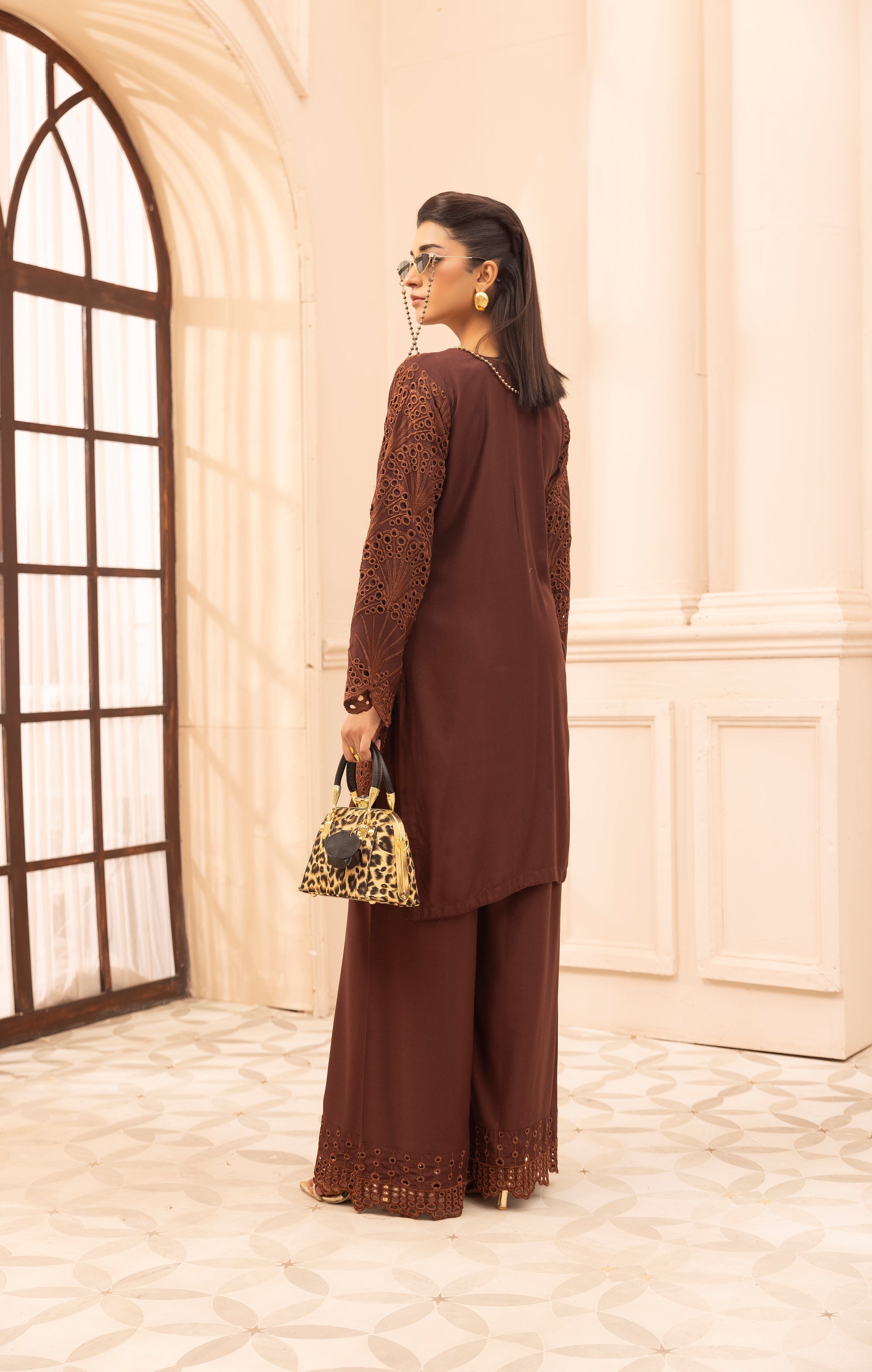 Simrans Chikankari Linen 2 Piece Co-Ord Set SIM194