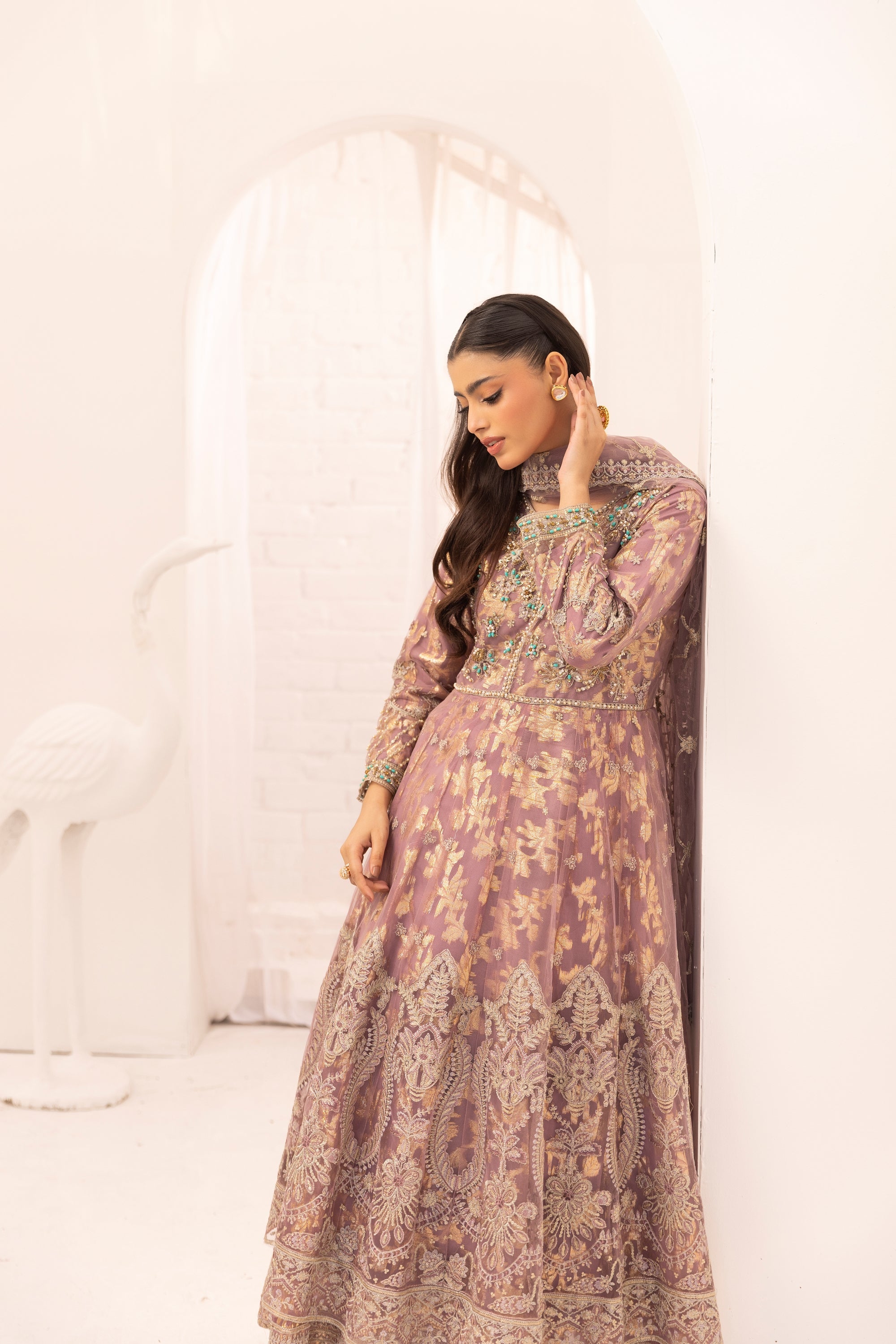 Simrans Embellished Net Anarkali Layered Maxi Dress SIM205