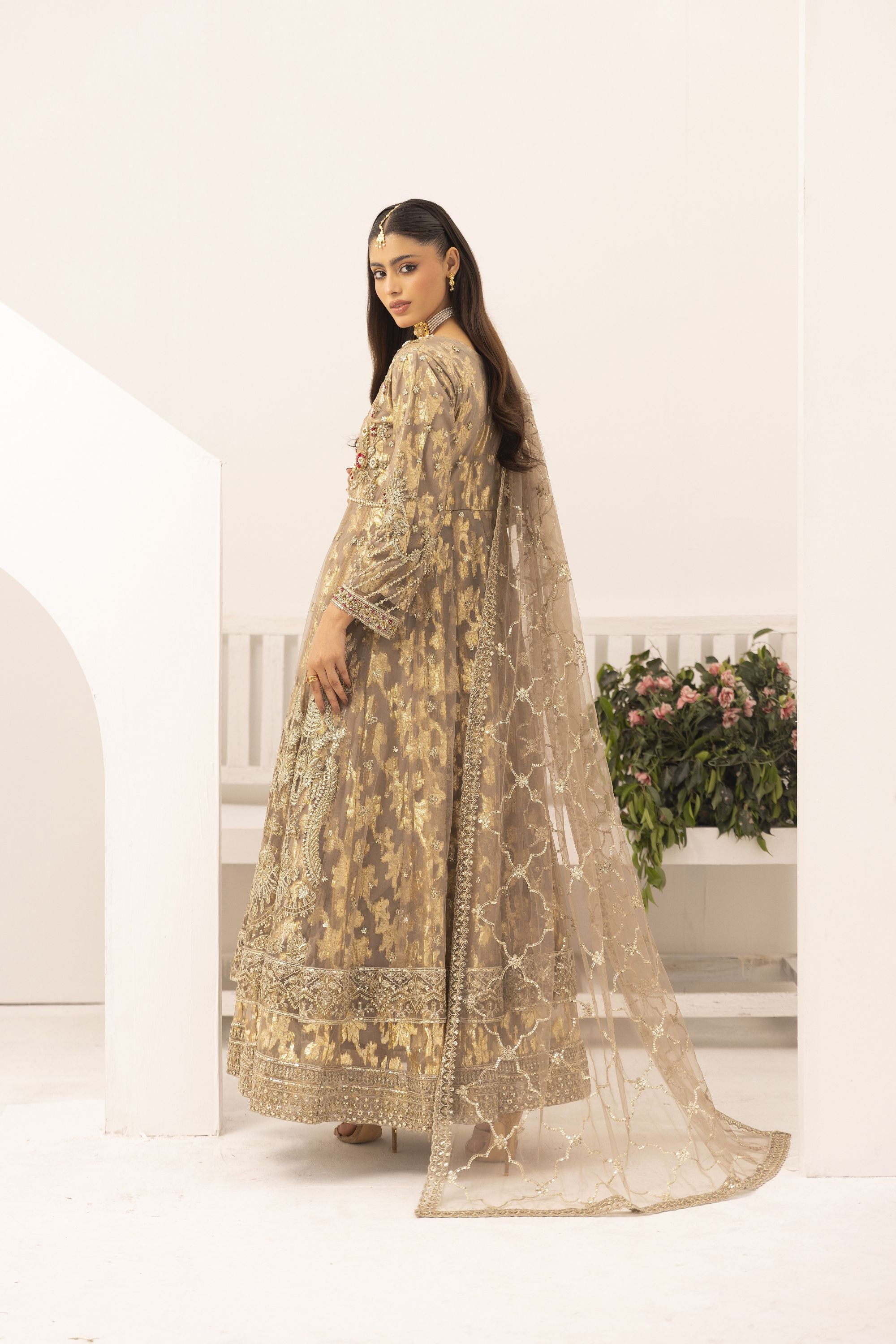 Simrans Embellished Net Anarkali Layered Maxi Dress SIM206