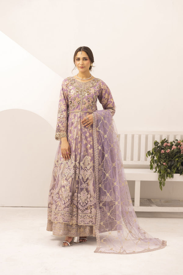 Simrans Embellished Net Anarkali Layered Maxi Dress SIM207
