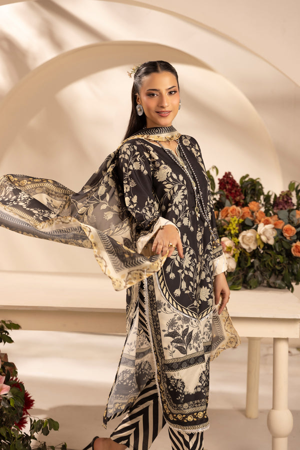 Simrans Printed Raw Silk 3 Piece Suit SIM192
