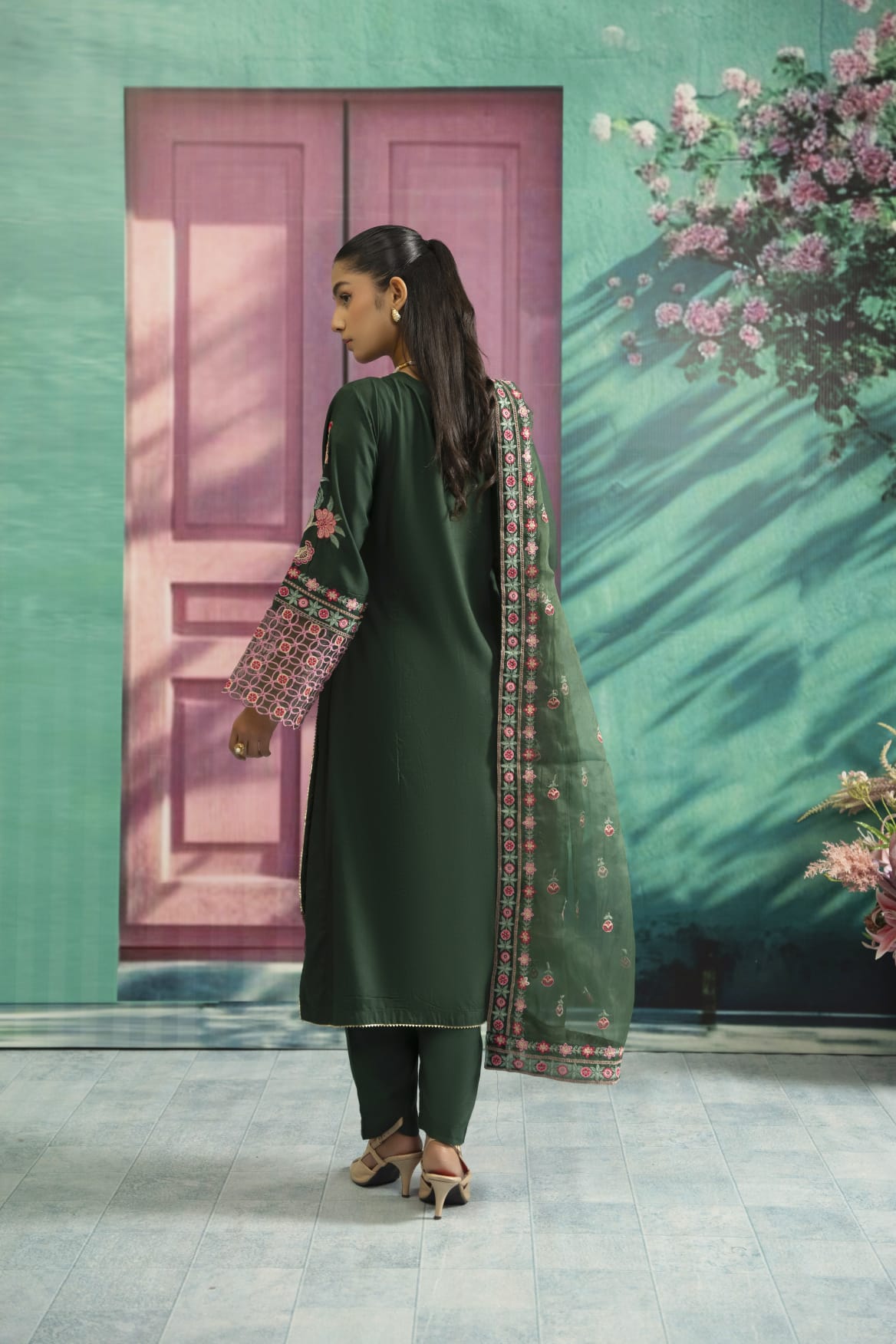 Traditional Threads Embroidered Viscose 3 Piece Suit TRA24